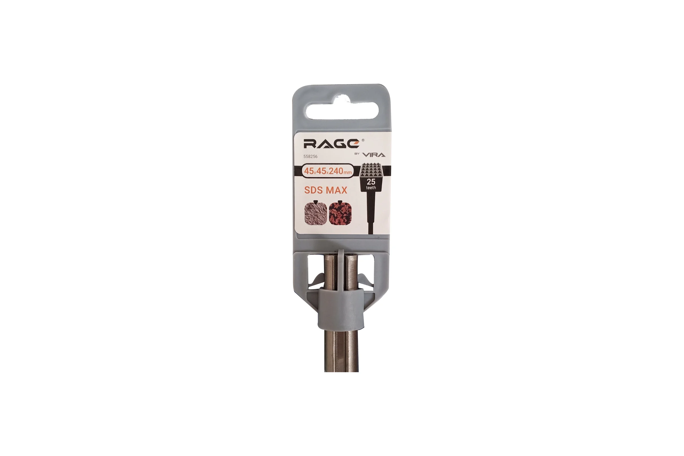 Зубило бучарда по бетону Rage 45x240 мм, SDS-max VIRA 558256