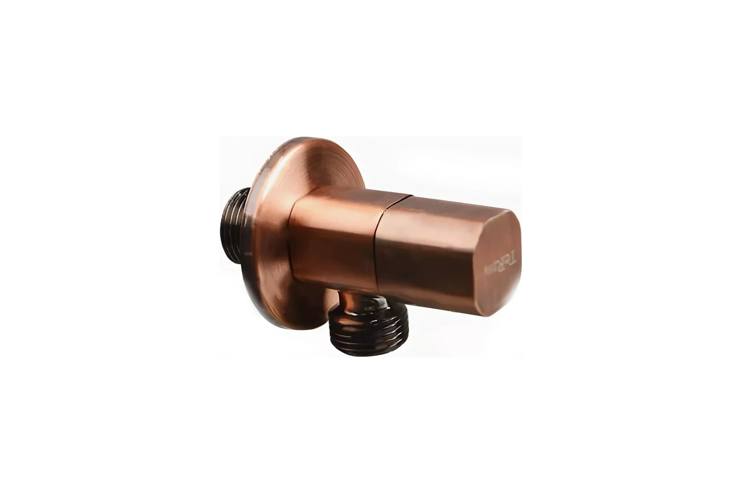Угловой кран Terma 1/2 н/н керамический затвор (ручка квадратная red bronze) 33637 26220