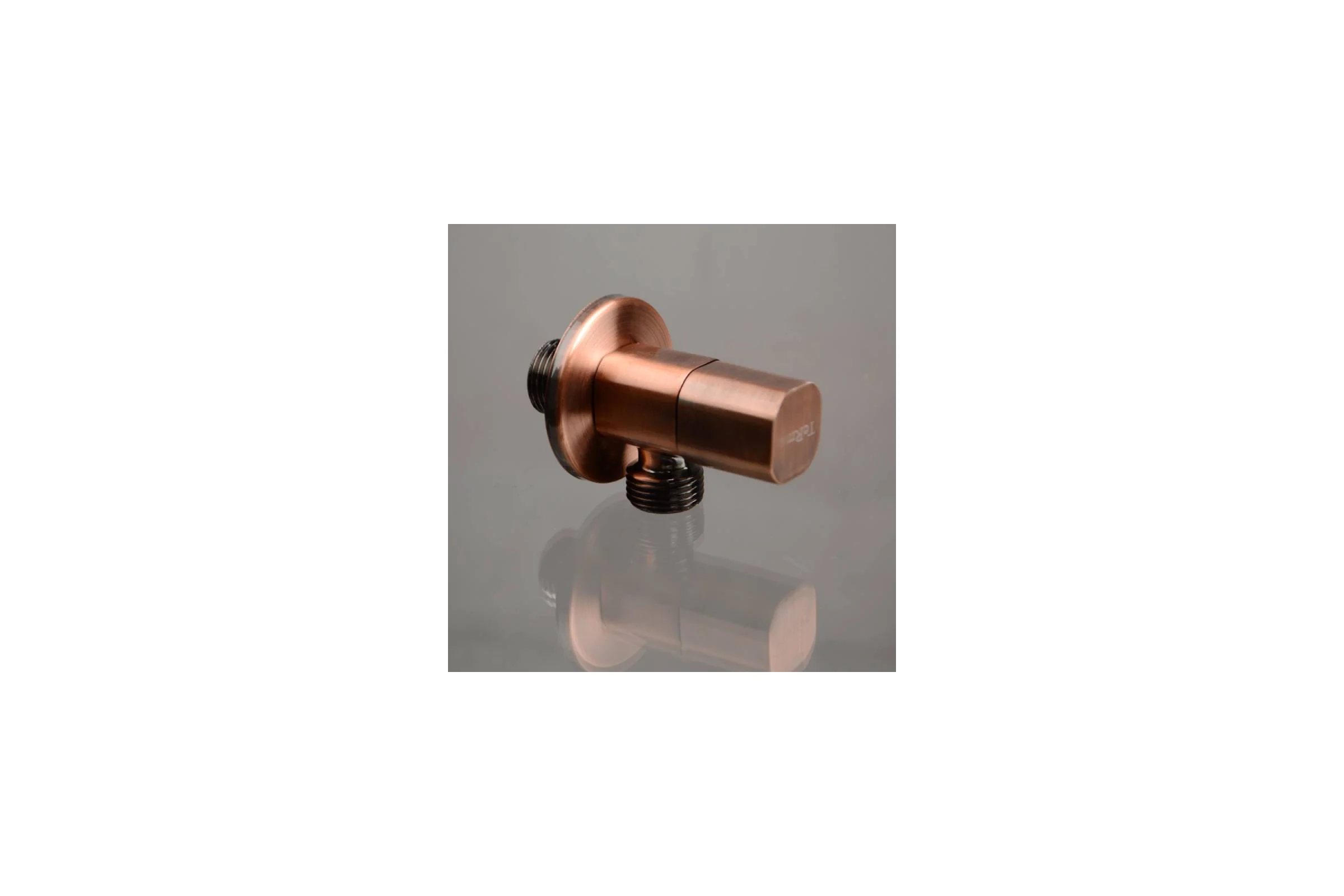 Угловой кран Terma 1/2 н/н керамический затвор (ручка квадратная red bronze) 33637 26220