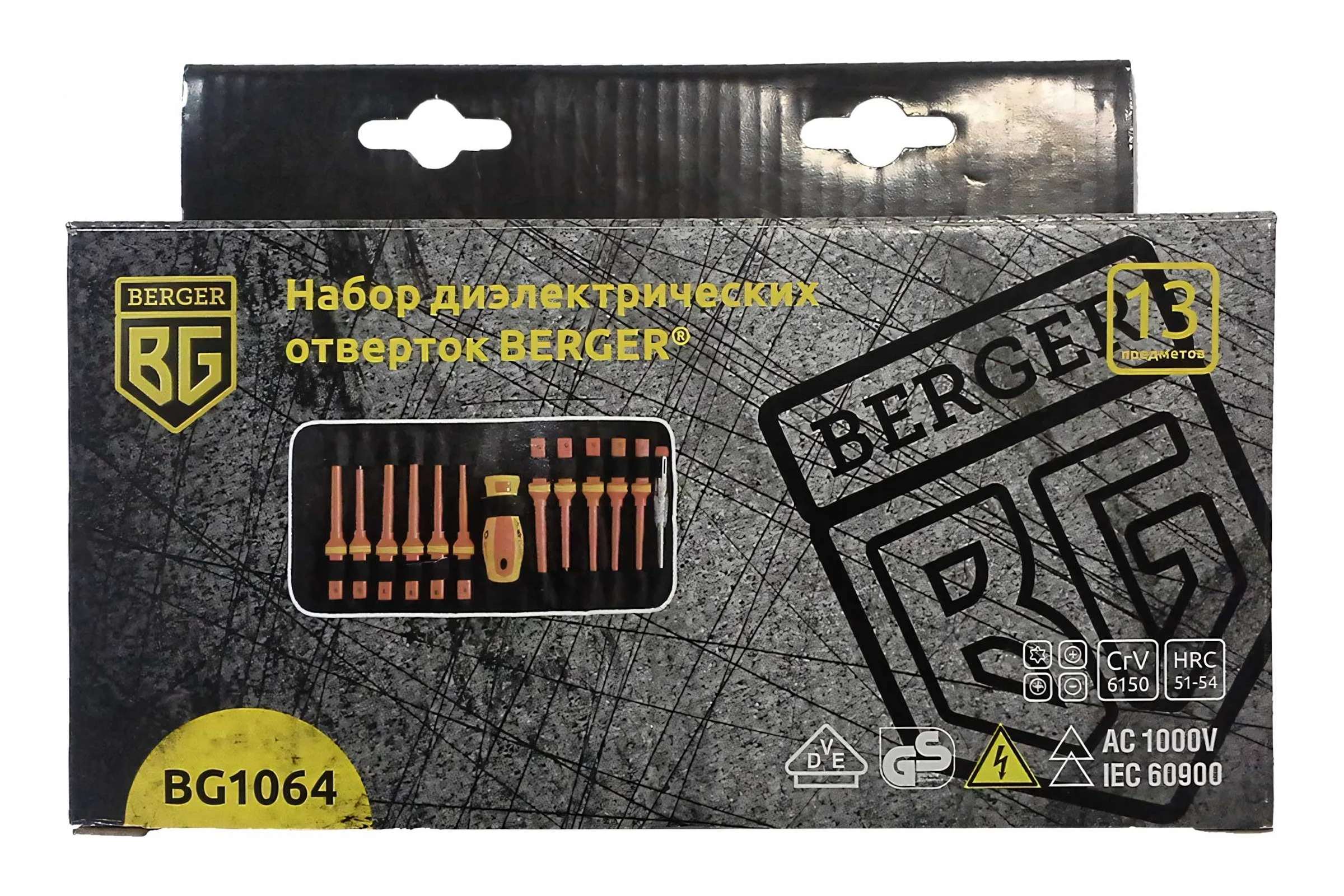 Набор диэлектрических отверток до 1000V, 13шт Berger BG BG1064