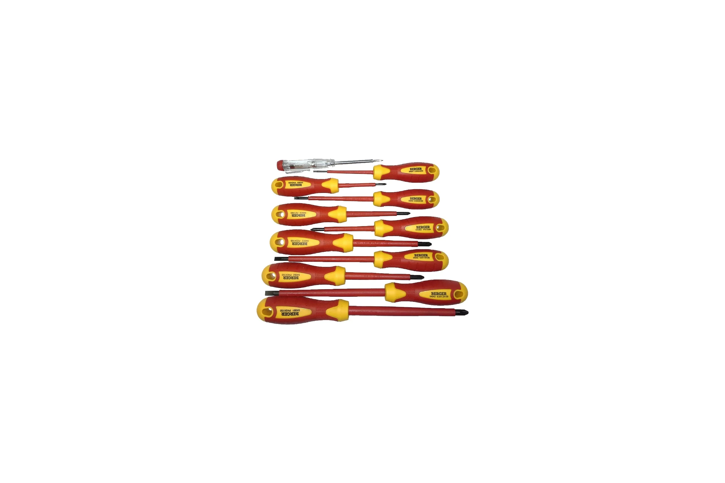 Набор диэлектрических отверток до 1000V, 11шт Berger BG BG1066