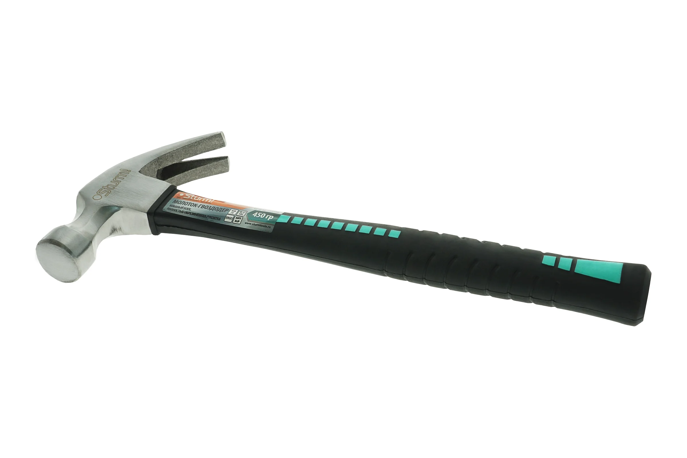 Молоток-гвоздодер Sturm 450 г полностью обрезиненная рукоятка 1010-62-FR0450