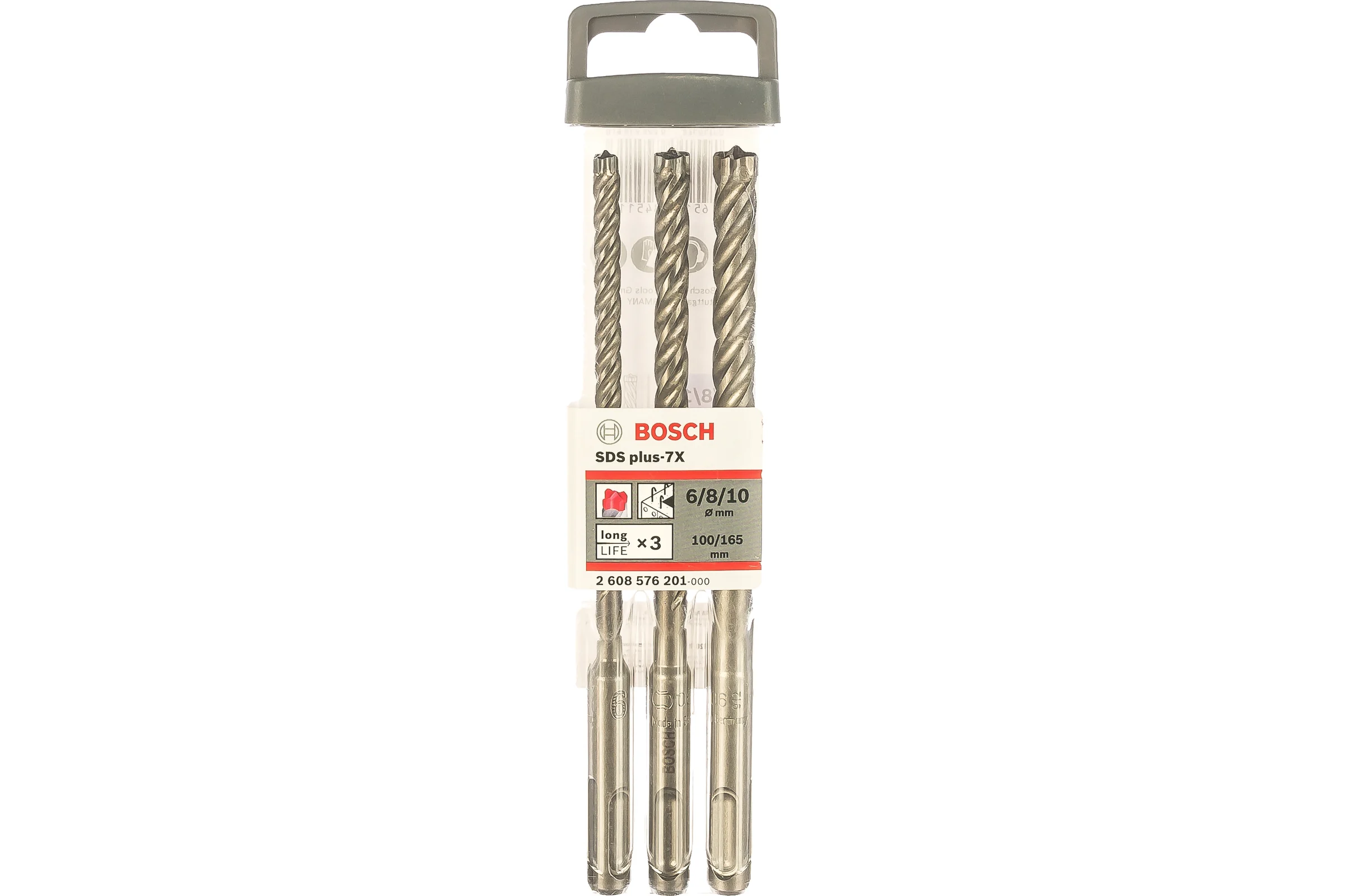 Набор буров по бетону SDS-Plus-7X (6-10 мм; 3 шт.) Bosch 2608576201