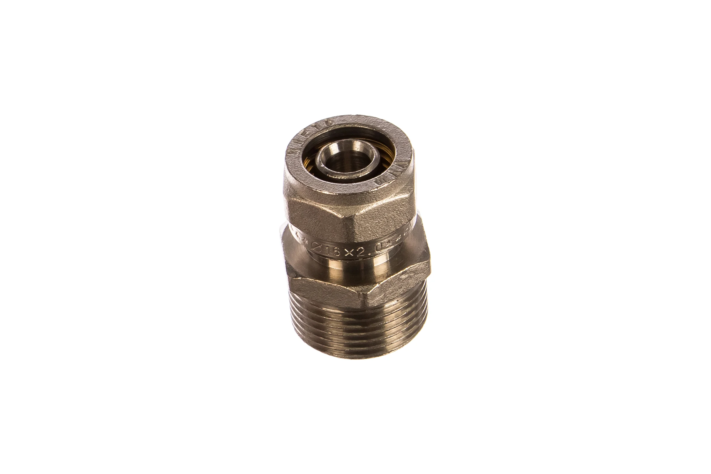 Обжимной соединитель с переходом на наружную резьбу 16х3/4 Valtec VTm.301.N.001605