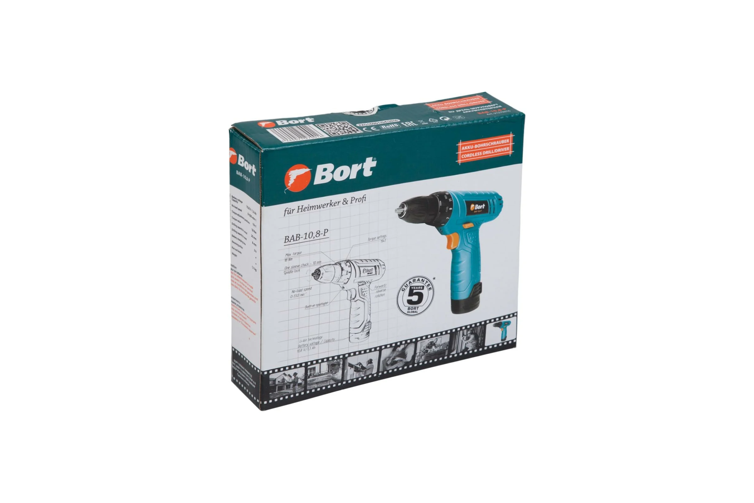 Аккумуляторная дрель-шуруповерт Bort BAB-10.8-P 91270016