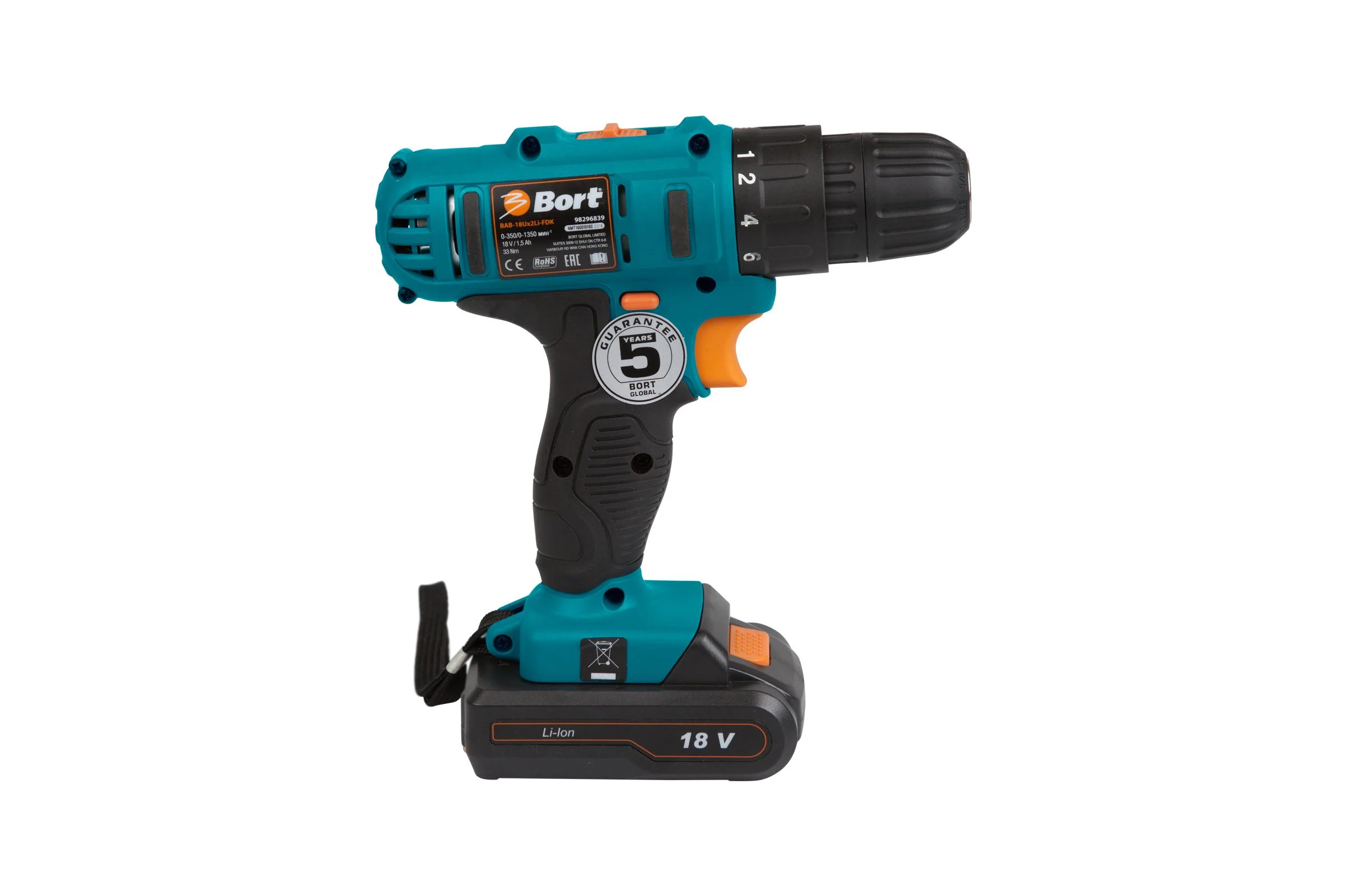 Аккумуляторная дрель-шуруповерт Bort BAB-18Ux2Li-FDK 98296839