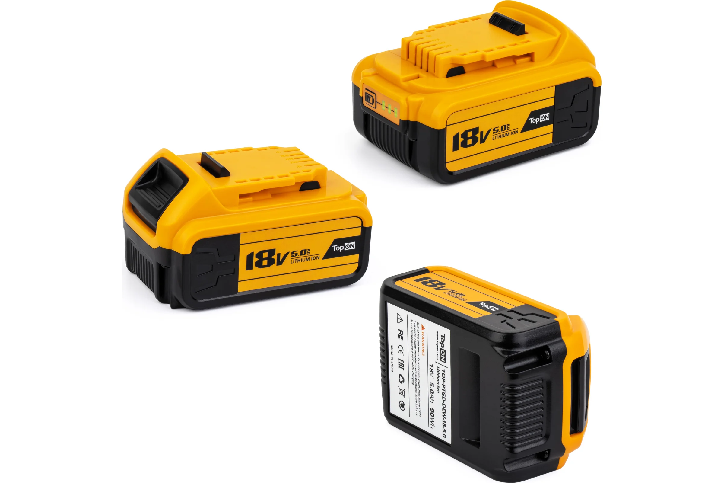 Аккумулятор для DEWALT 18V 5.0AH (LI-ION) PN: DCB184 TopOn TOP-PTGD-DEW-18-5.0