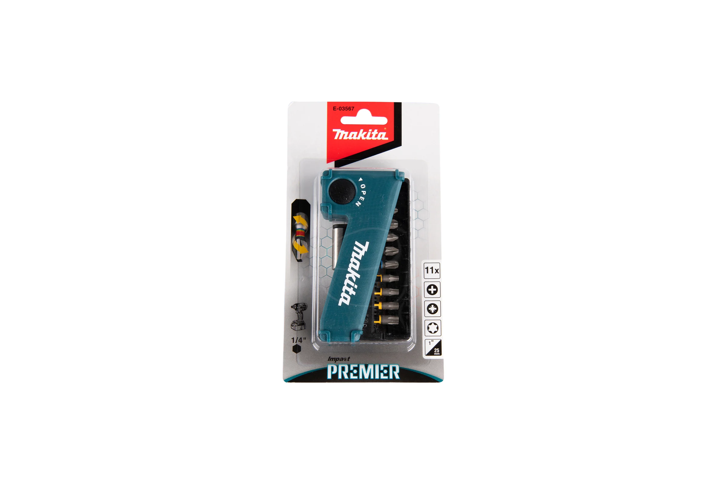Набор насадок Impact Premier (11 шт.; 25 мм; C-form; PH, PZ, T; магнитный держатель) Makita E-03567