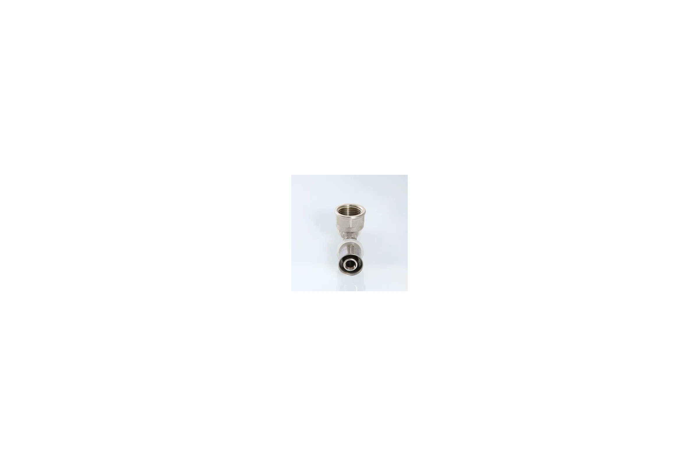 Тройник пресс с переходом на внутреннюю резьбу 16х1/2х16 Valtec VTm.232.N.160416