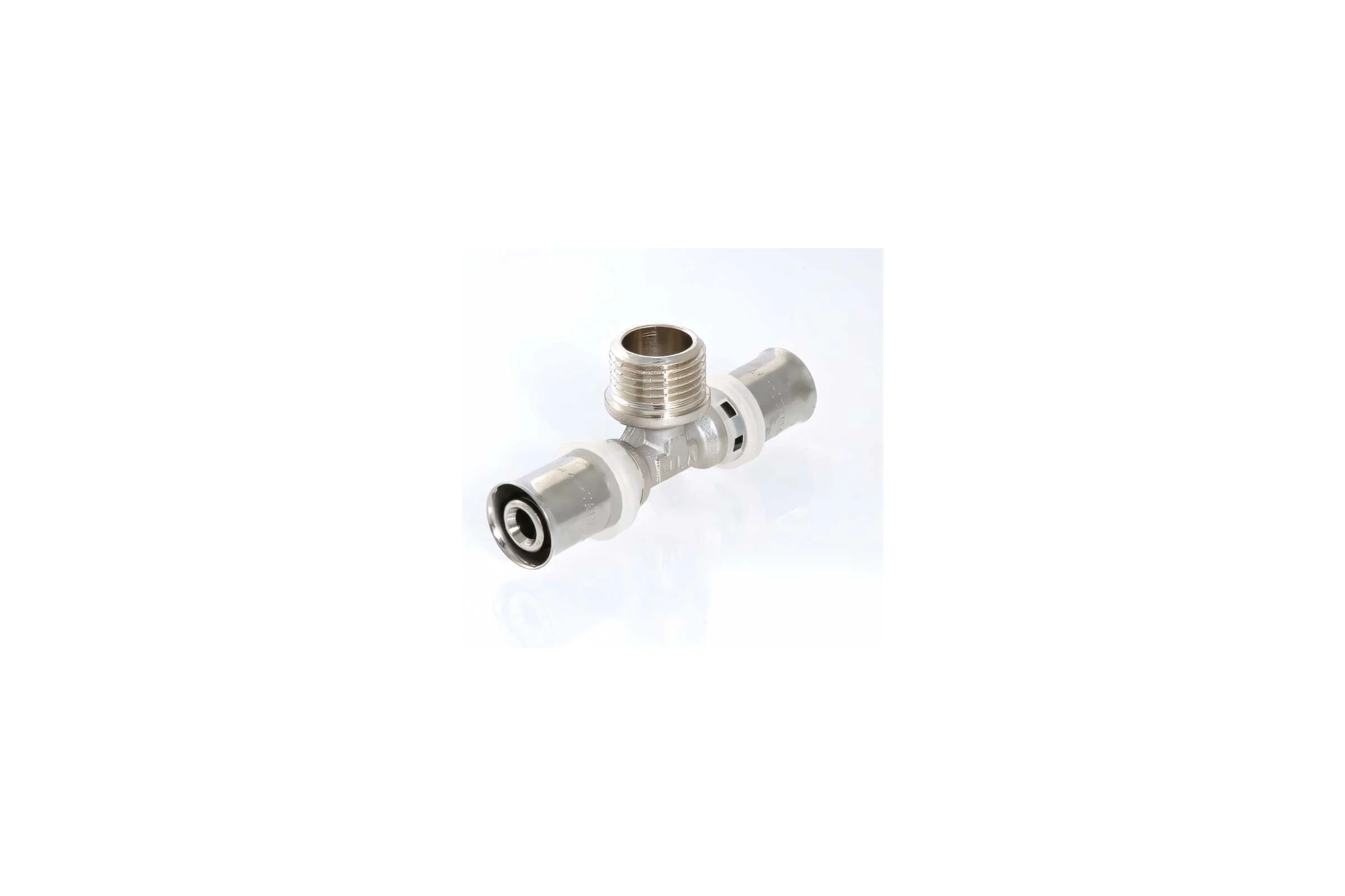 Тройник пресс с переходом на наружную резьбу 16х1/2х16 Valtec VTm.233.N.160416