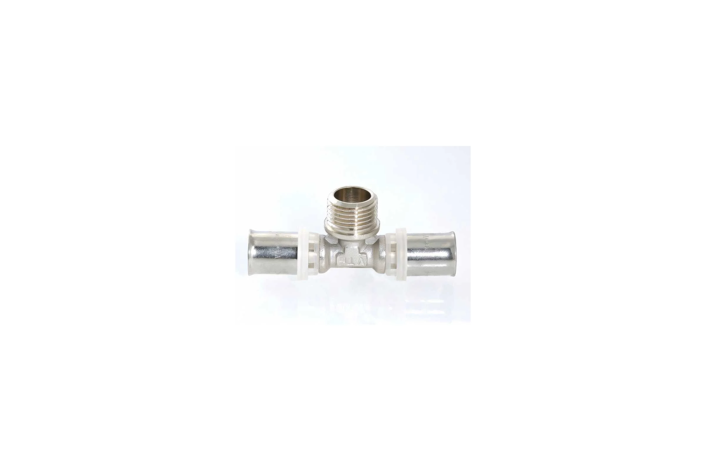 Тройник пресс с переходом на наружную резьбу 16х1/2х16 Valtec VTm.233.N.160416