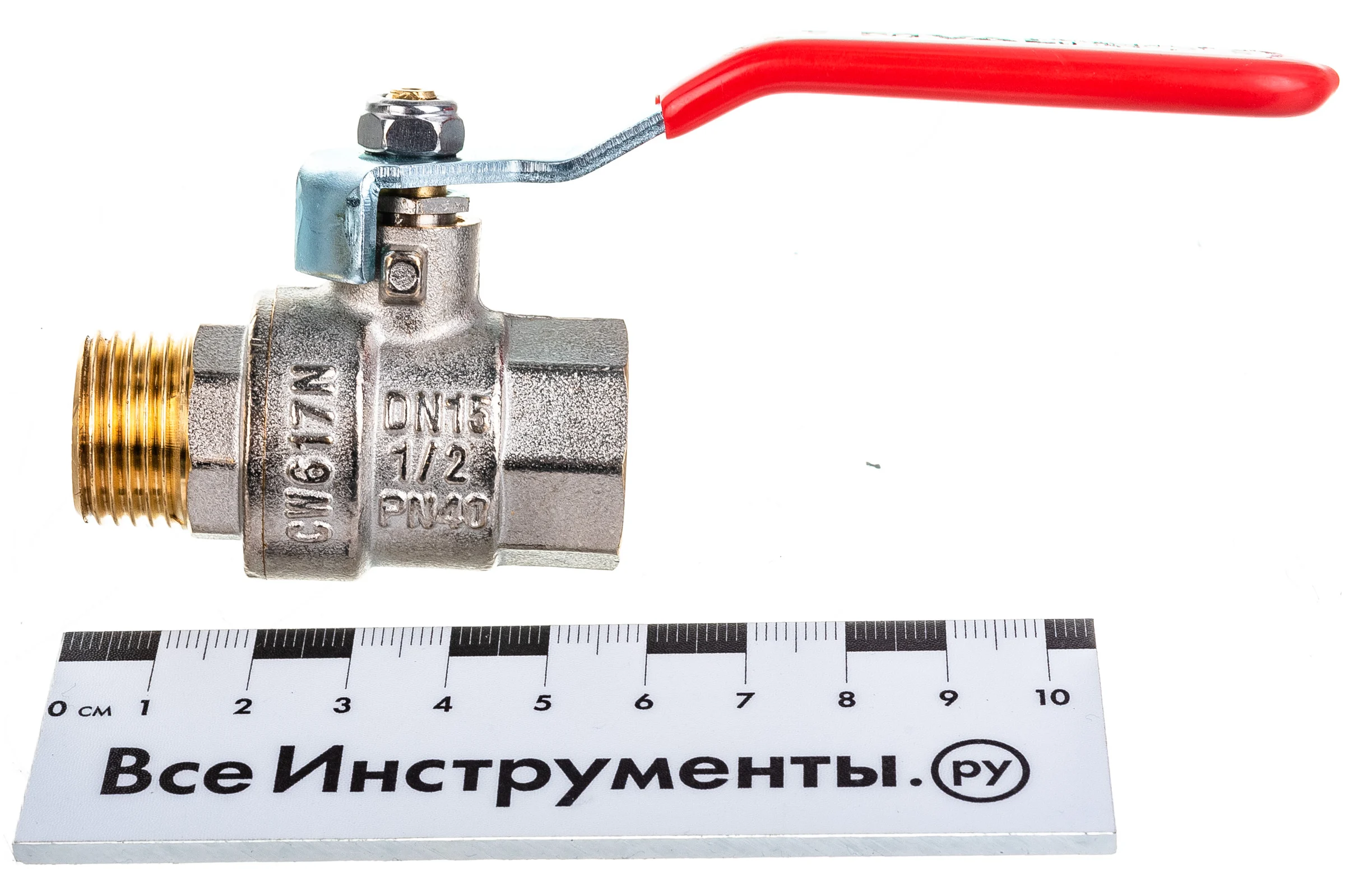 Шаровой кран, стальная рукоятка 1/2 вн.-нар. Valtec BASE VT.215.N.04