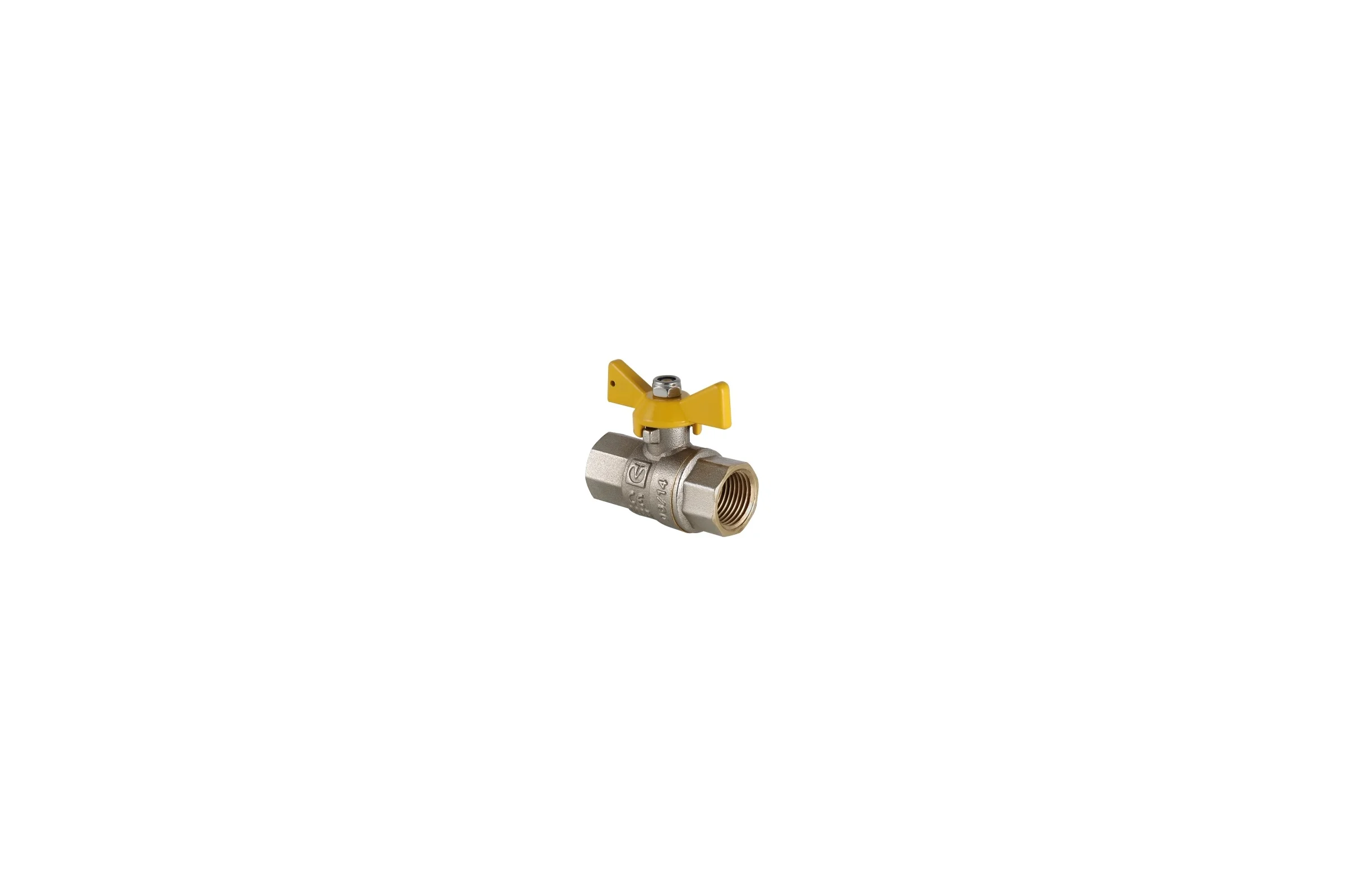Шаровой газовый кран, рукоятка бабочка 3/4 вн.-вн. Valtec VALGAS VT.277.N.05