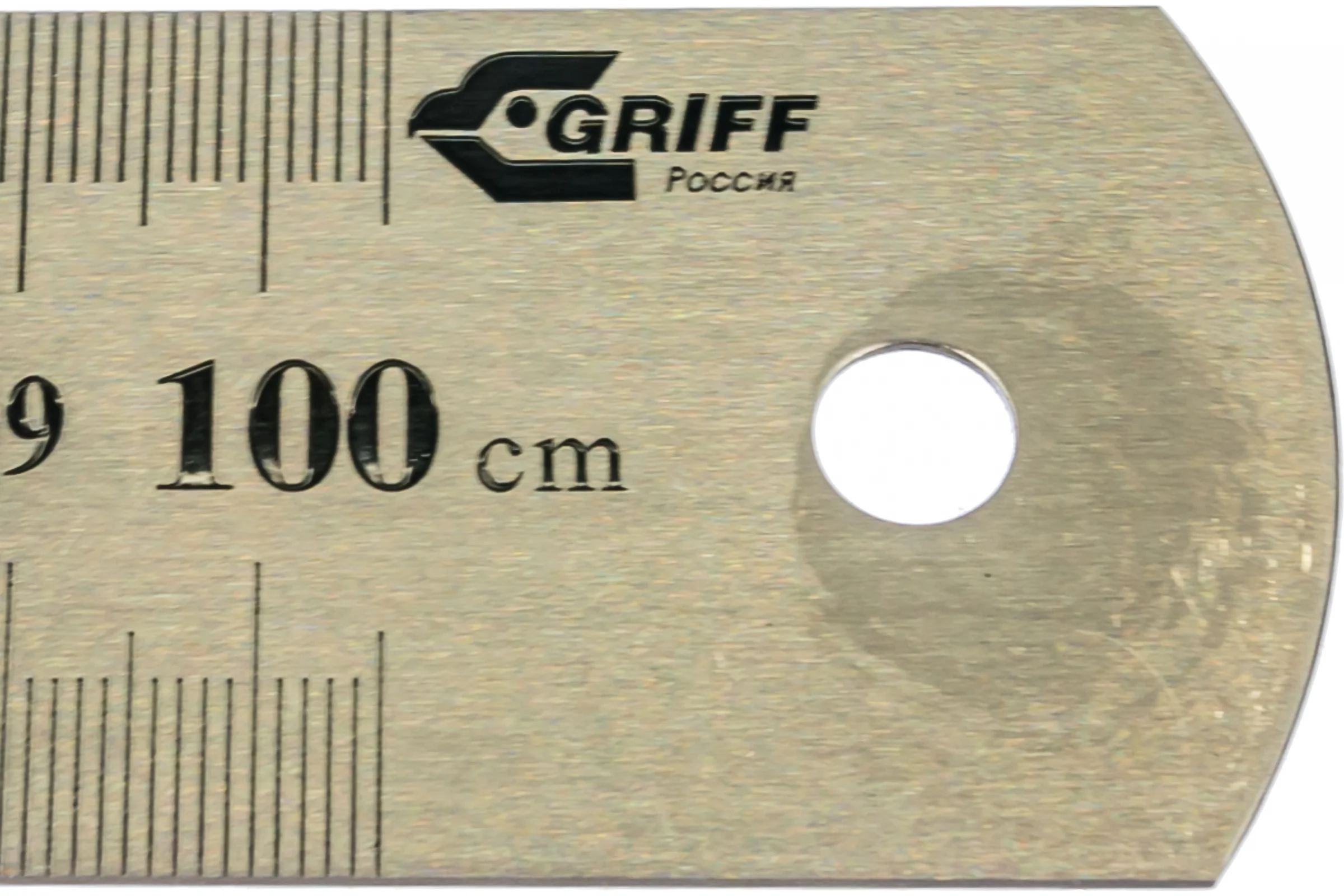 Линейка металлическая с двусторонней шкалой GRIFF, 1000мм D112020