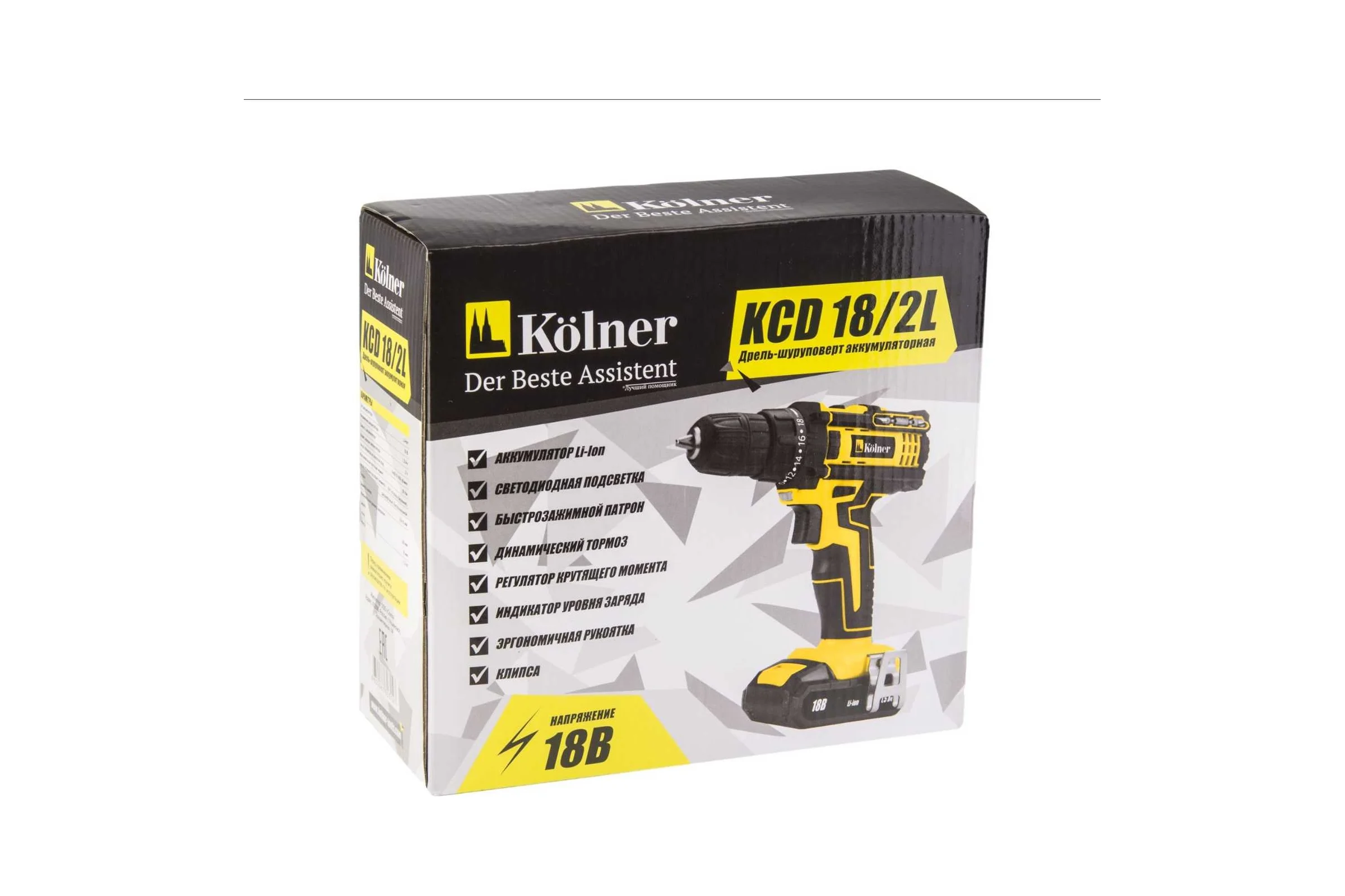 Аккумуляторная дрель-шуруповерт Kolner KCD 18/2L 8020100481
