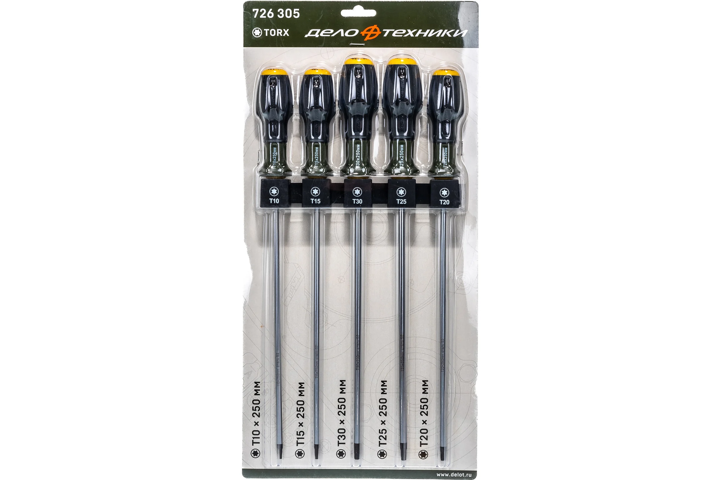 Набор отверток Дело Техники TORX, длина 250 мм, 5шт. 726305
