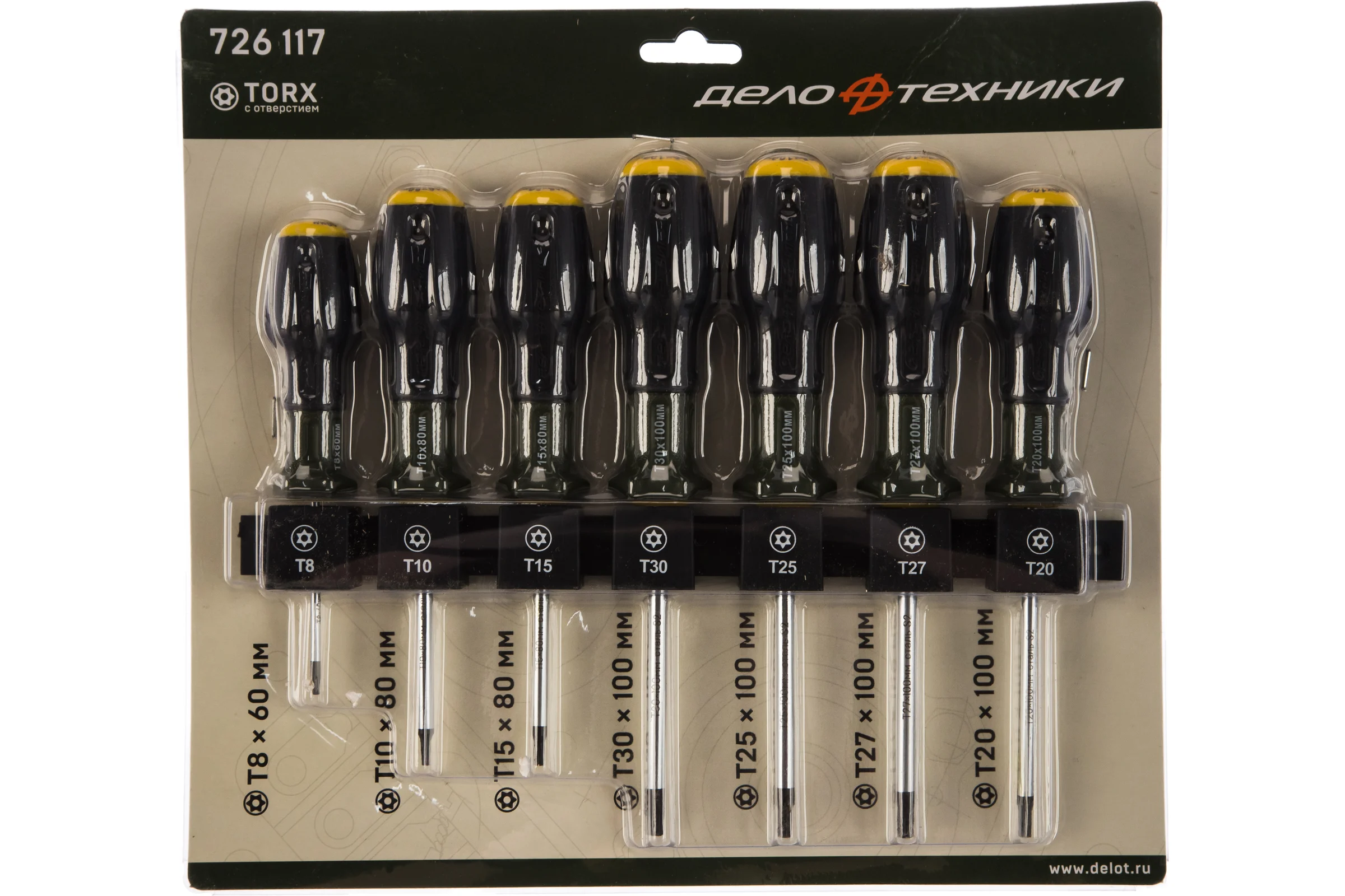 Набор отверток Дело Техники TORX с отверстием, 7шт. 726117