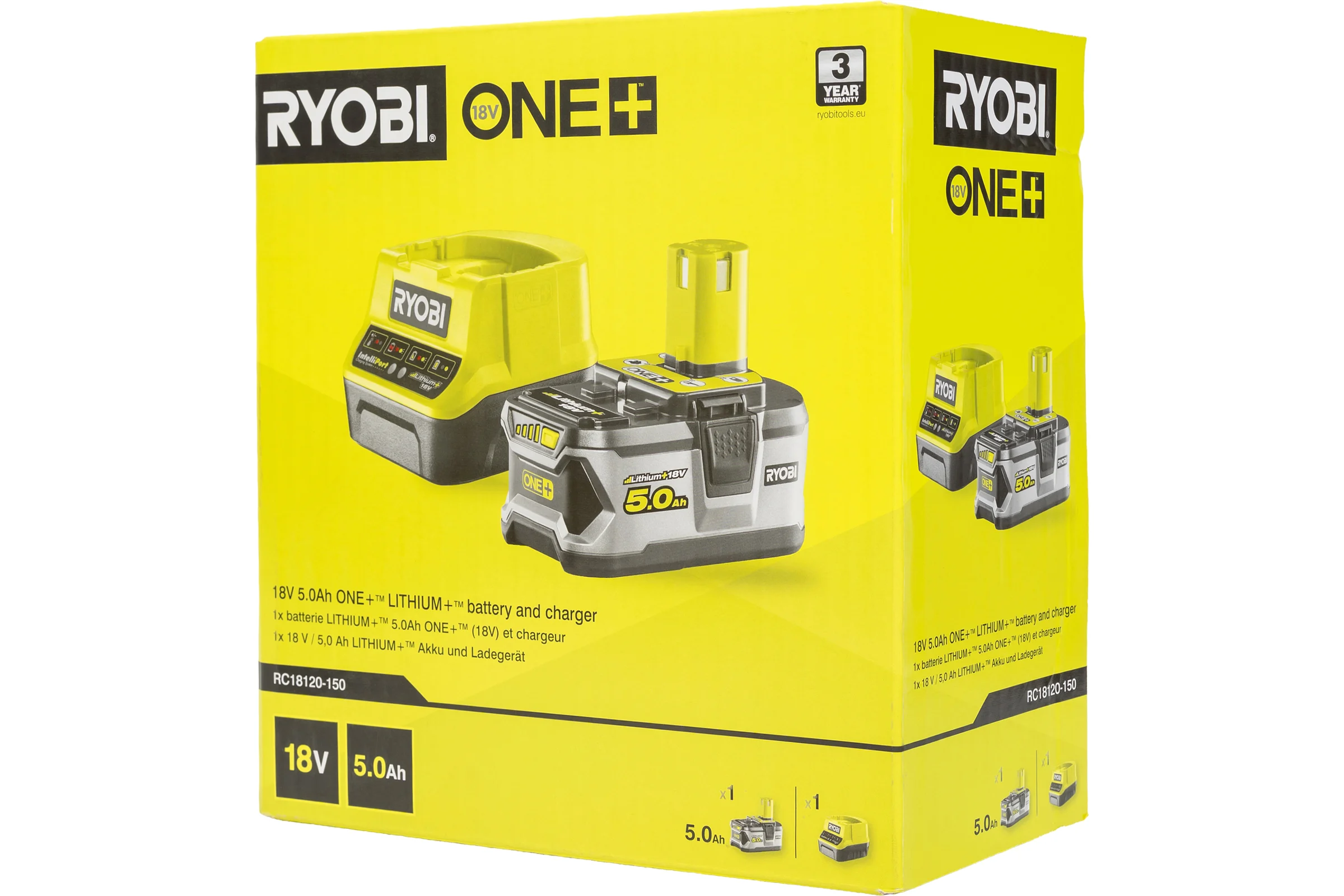Набор Ryobi ONE+ RC18120-150 5133003366 аккумулятор (18 В; 5.0 А*ч; Li-Ion) и зарядное устройство RC18120