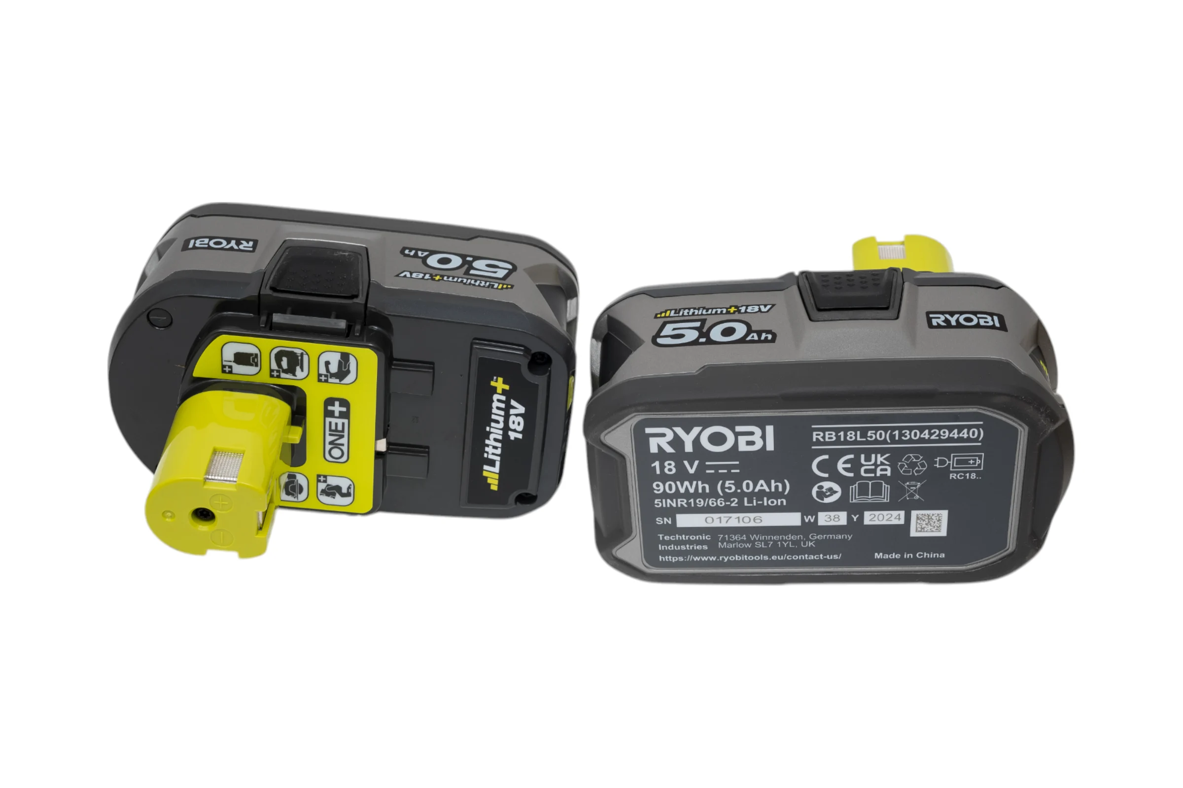 Набор Ryobi ONE+ RC18120-250 5133003364 аккумулятор (18 В; 5.0 А*ч; Li-Ion) 2 шт. и зарядное устройство RC18120