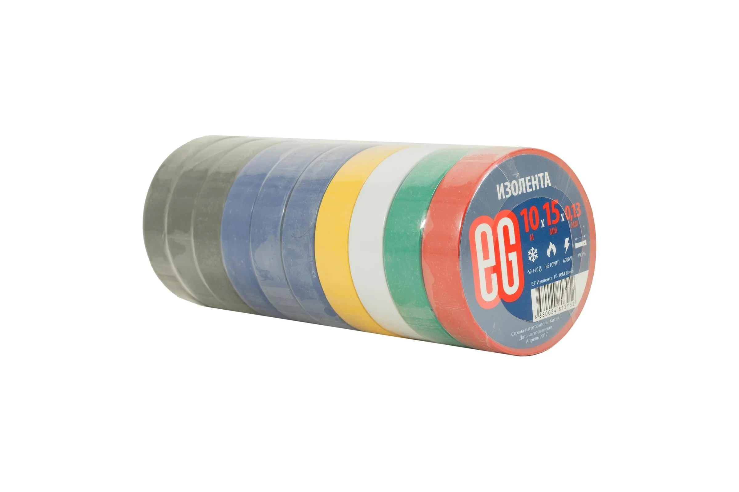 Изолента EG ЕВРОГАРАНТ 15-10 м, микс 12037