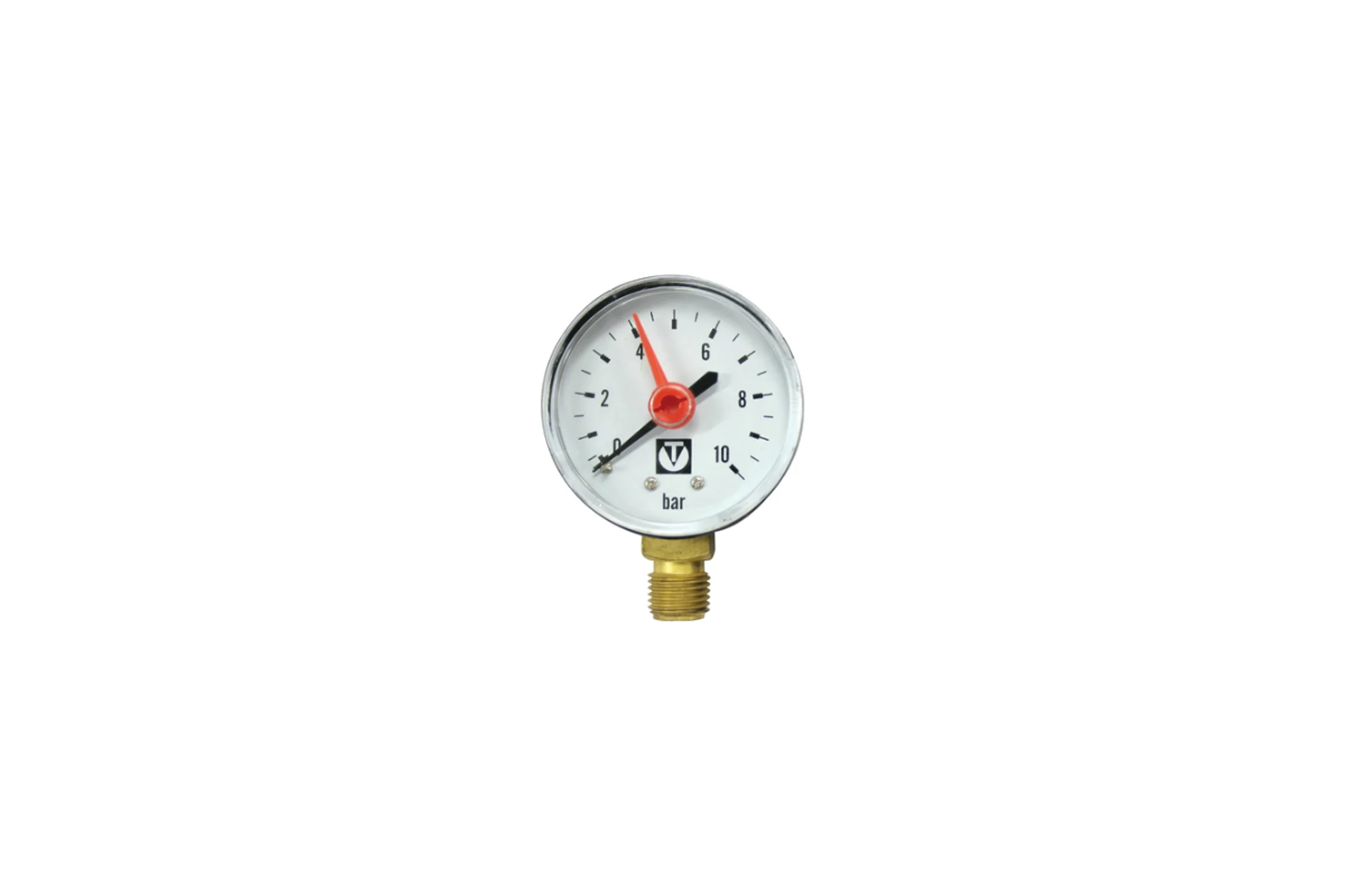 Манометр с нижним подключением (1/4"; 0-10 бар) Valtec VT.TM50.D.02