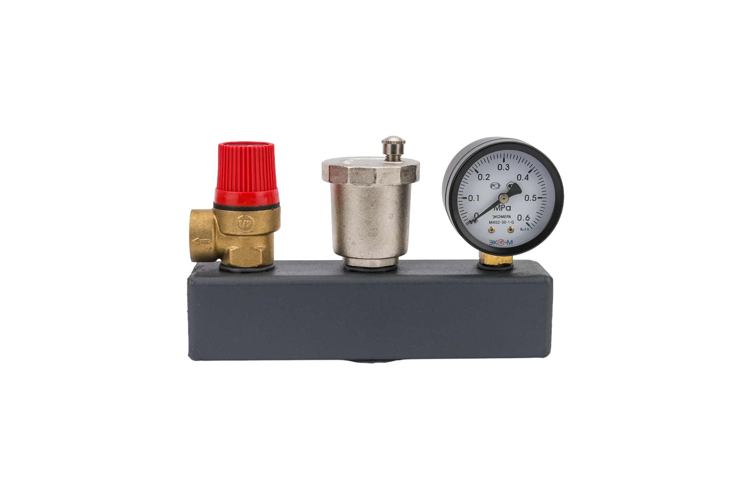 Группа безопасности RISPA STANDART(цвет красный/антик/графит) 3/4" 1.5 бара RTA-0105