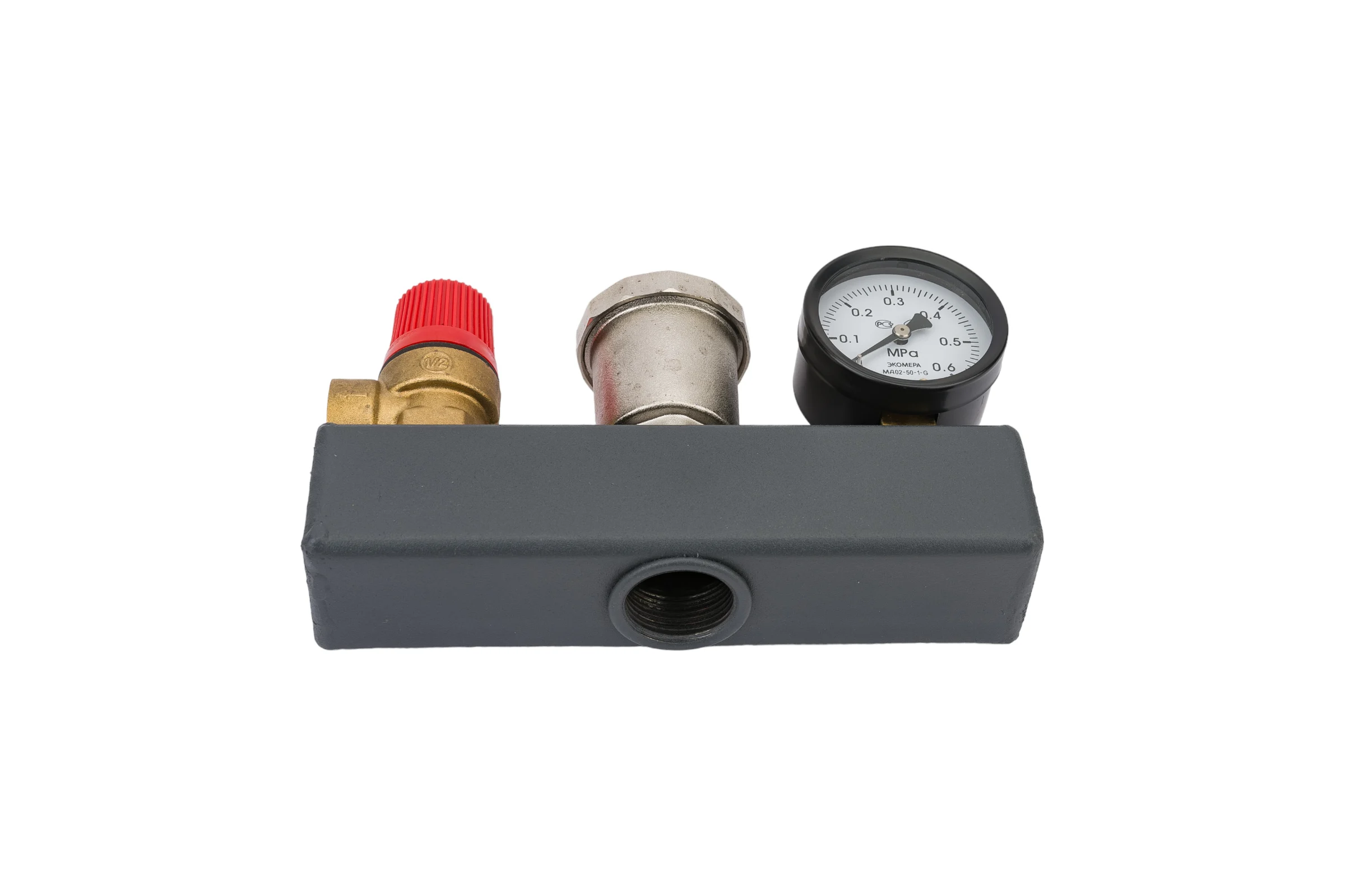 Группа безопасности RISPA STANDART(цвет красный/антик/графит) 3/4" 1.5 бара RTA-0105