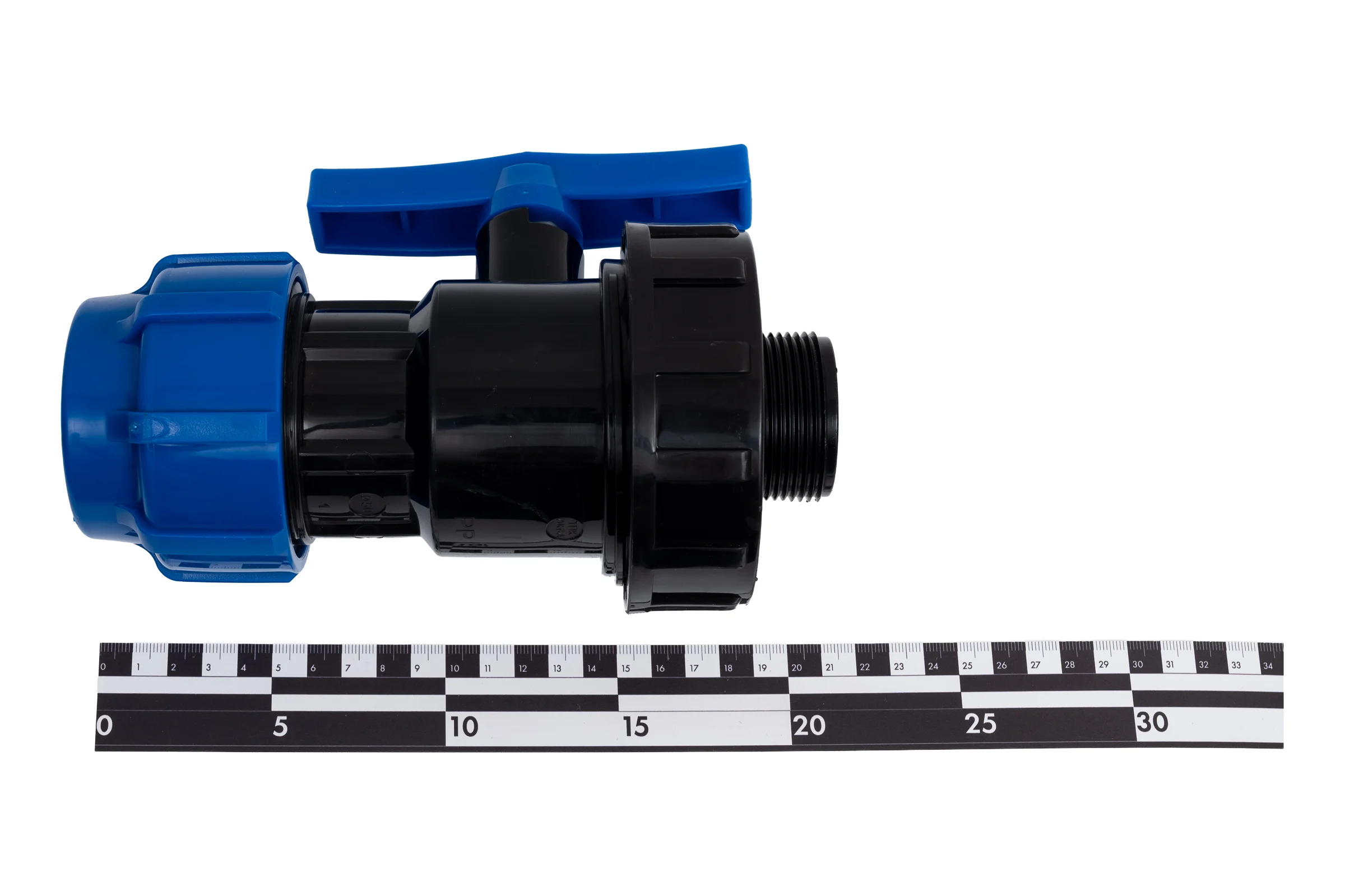 Шаровой компрессионный кран Политэк нр разъемный d 50x1 1/2" тпк-аква 553050112