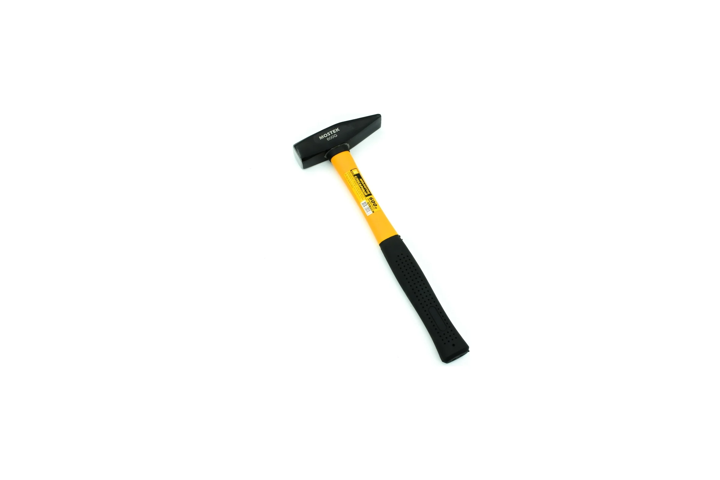 Слесарный молоток BOHRER 600 г, рукоятка фиберглас, квадратный боек, cталь 45 5712106