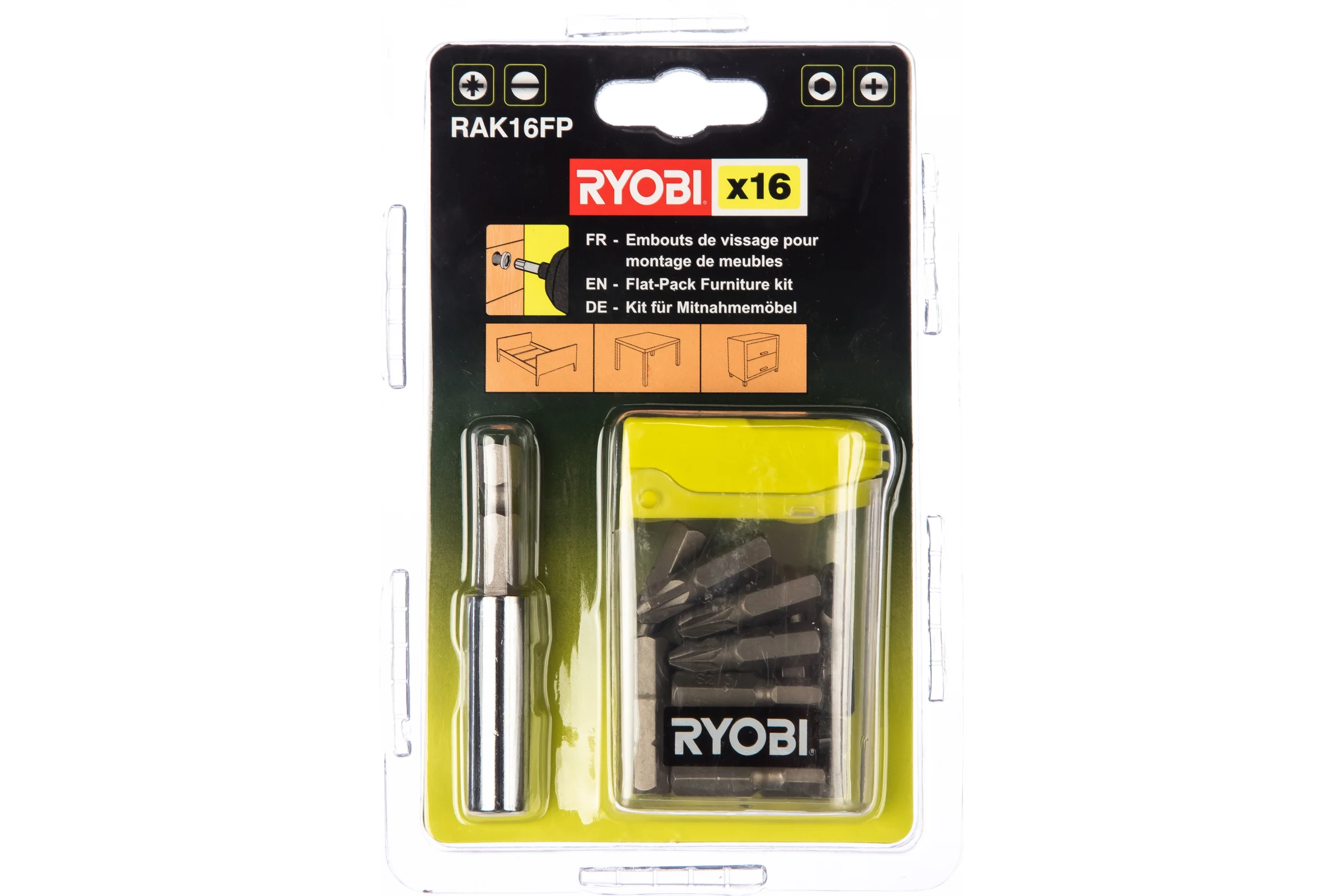 Набор бит IKEA (16 предметов) RYOBI RAK16FP 5132002679