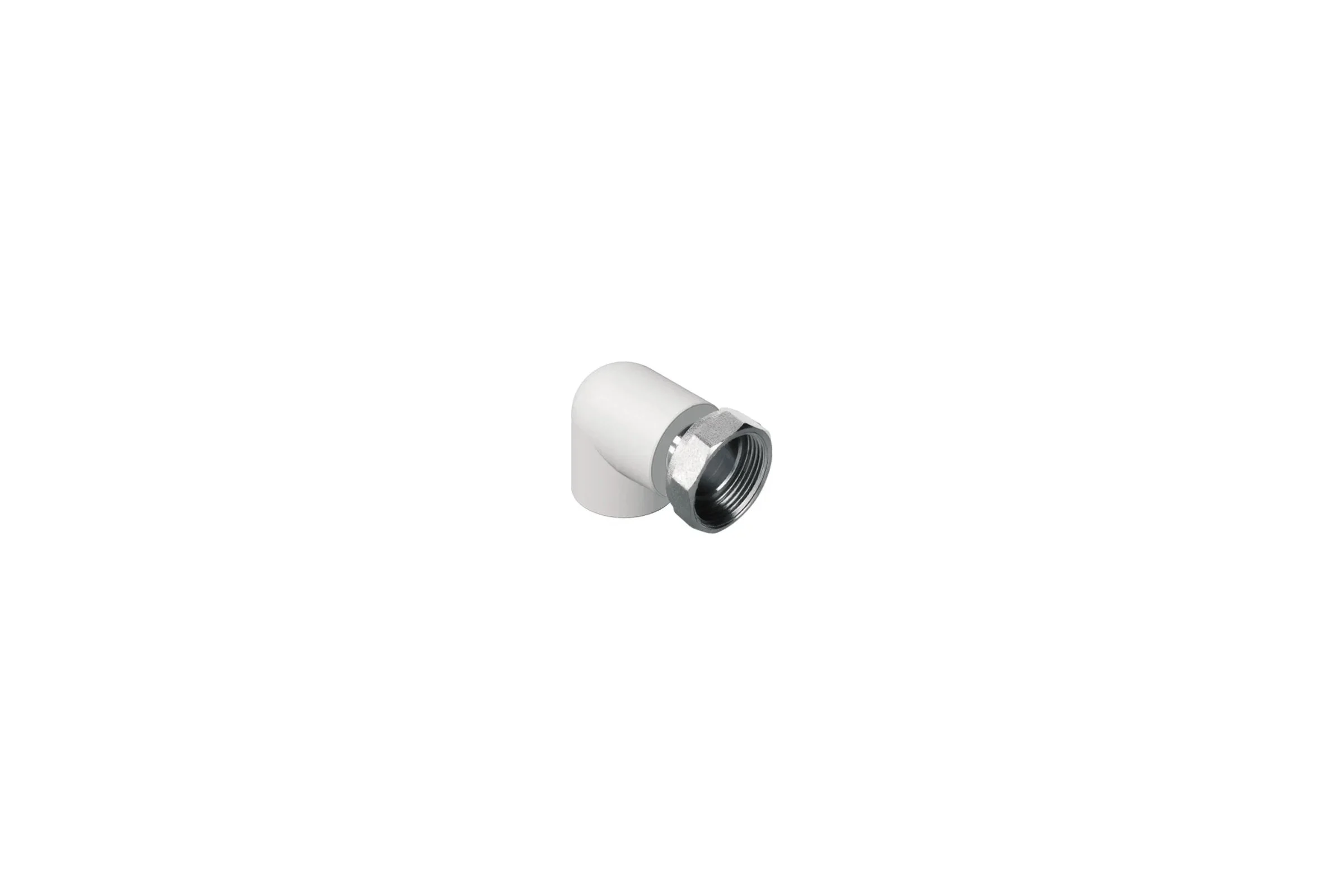 Угольник с накидной гайкой Политэк 20x1/2" pprc (белые) 9888002012