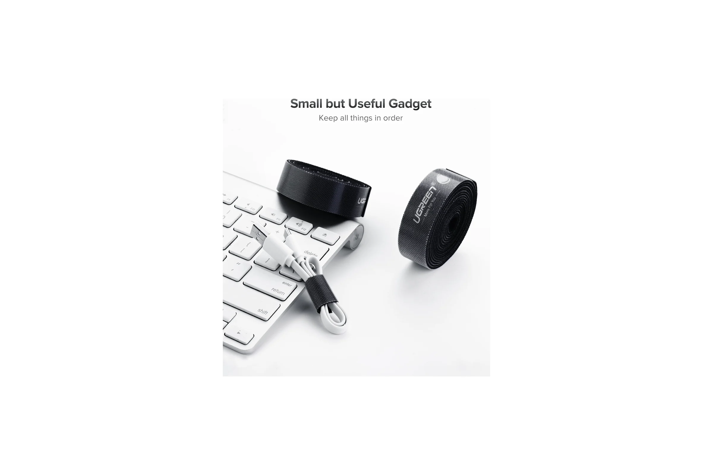 Лента-липучка для стяжки кабелей Ugreen cable tie band lp124 (40356) 20 мм, длина 5 м, цвет черный 40356_