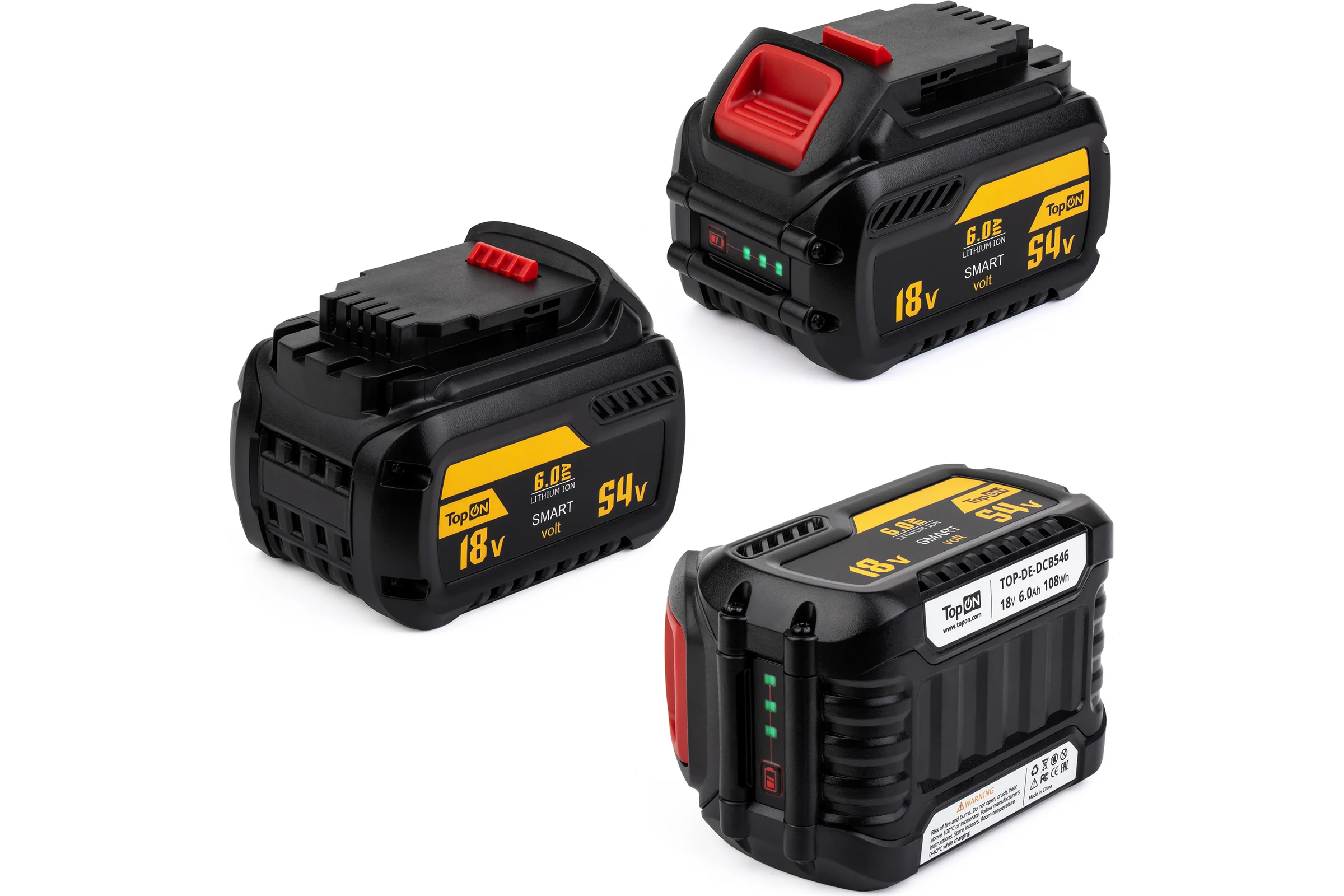 Аккумулятор для DEWALT XR FLEX VOLT 54V 6.0AH (LI-ION) TopOn TOP-DE-DCB546