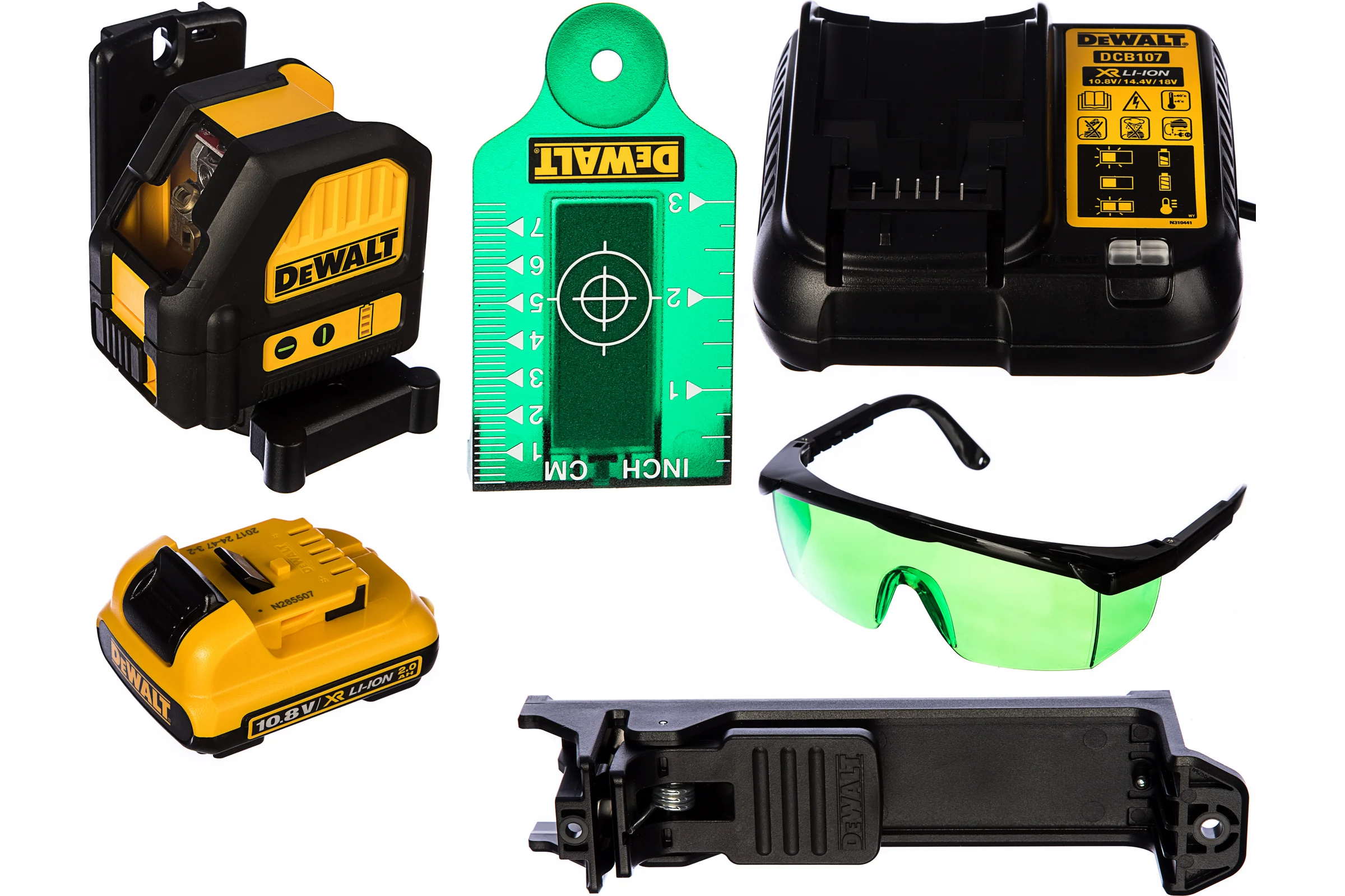Cамовыравнивающийся лазерный уровень DEWALT зеленый DCE088D1G