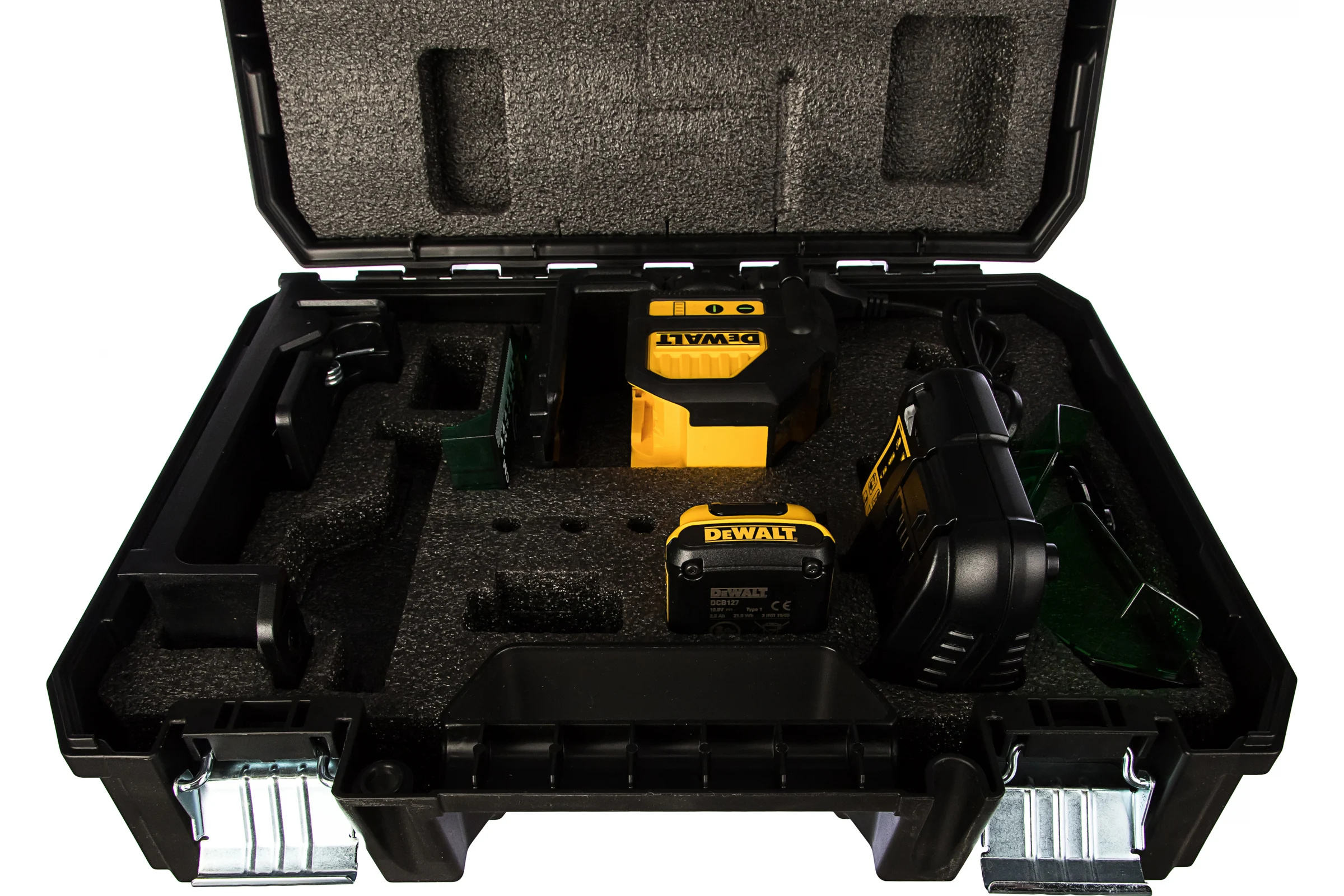 Cамовыравнивающийся лазерный уровень DEWALT зеленый DCE088D1G