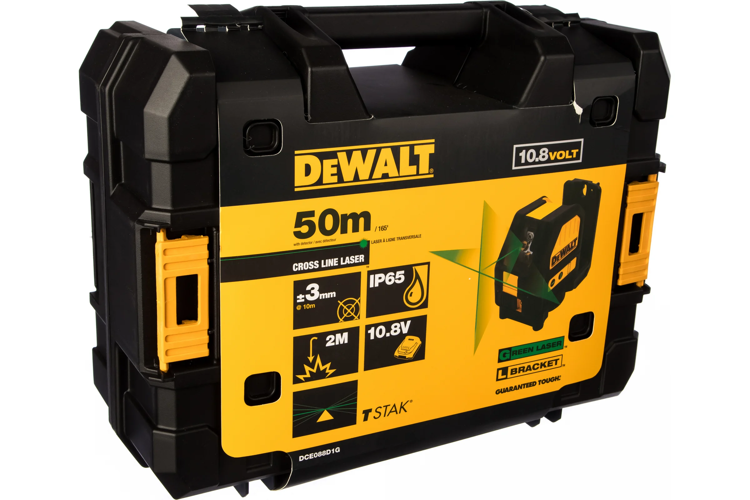 Cамовыравнивающийся лазерный уровень DEWALT зеленый DCE088D1G