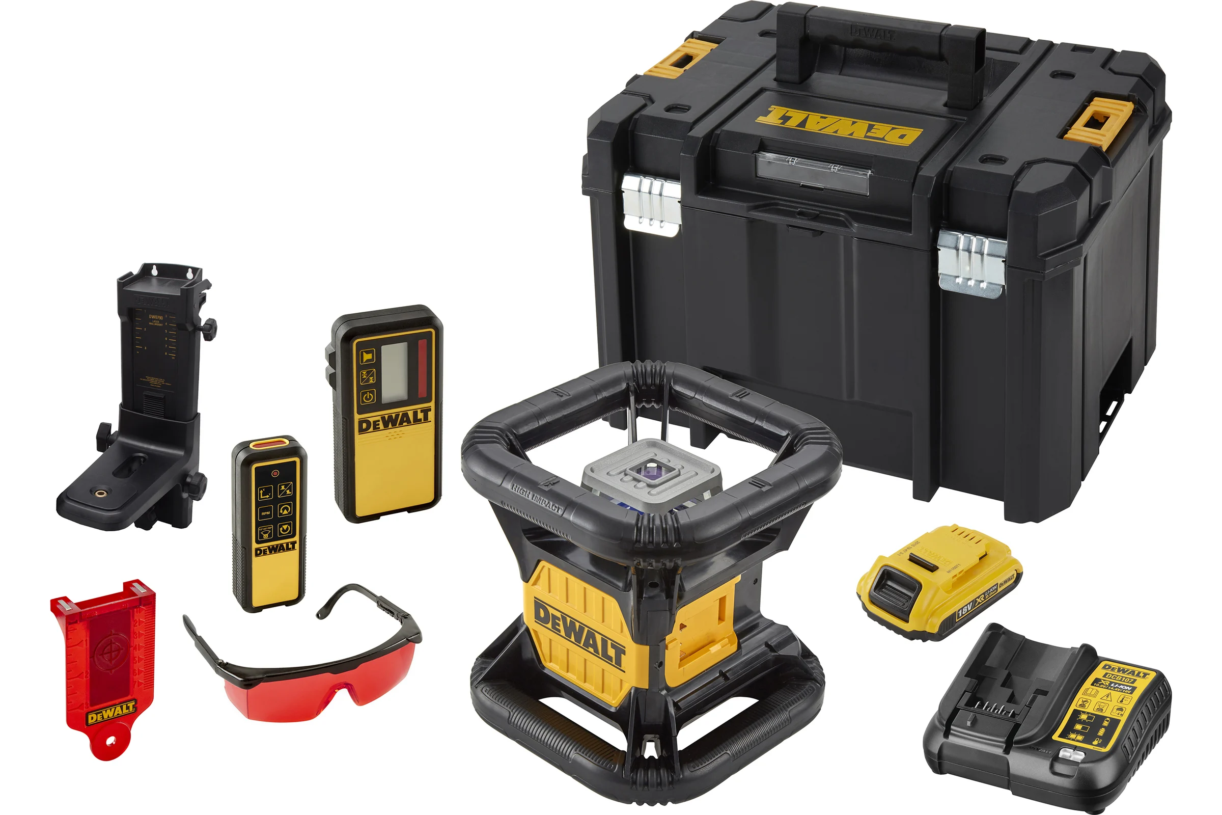 Ротационный лазерный уровень с красным лучом DeWALT DCE079D1R-QW