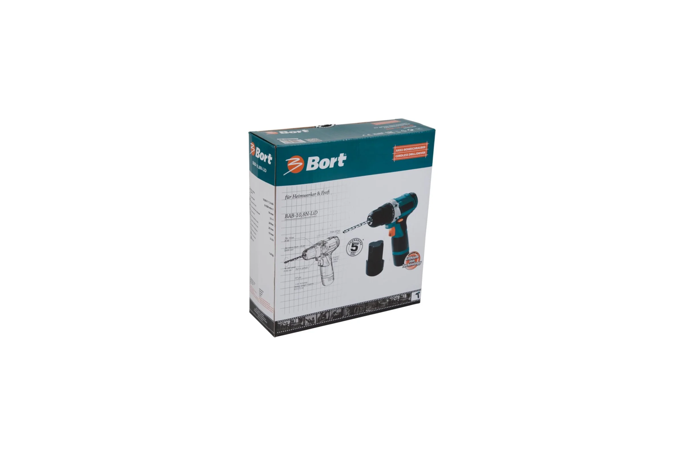 Аккумуляторная дрель-шуруповерт Bort BAB-10,8N-LiD 98292268