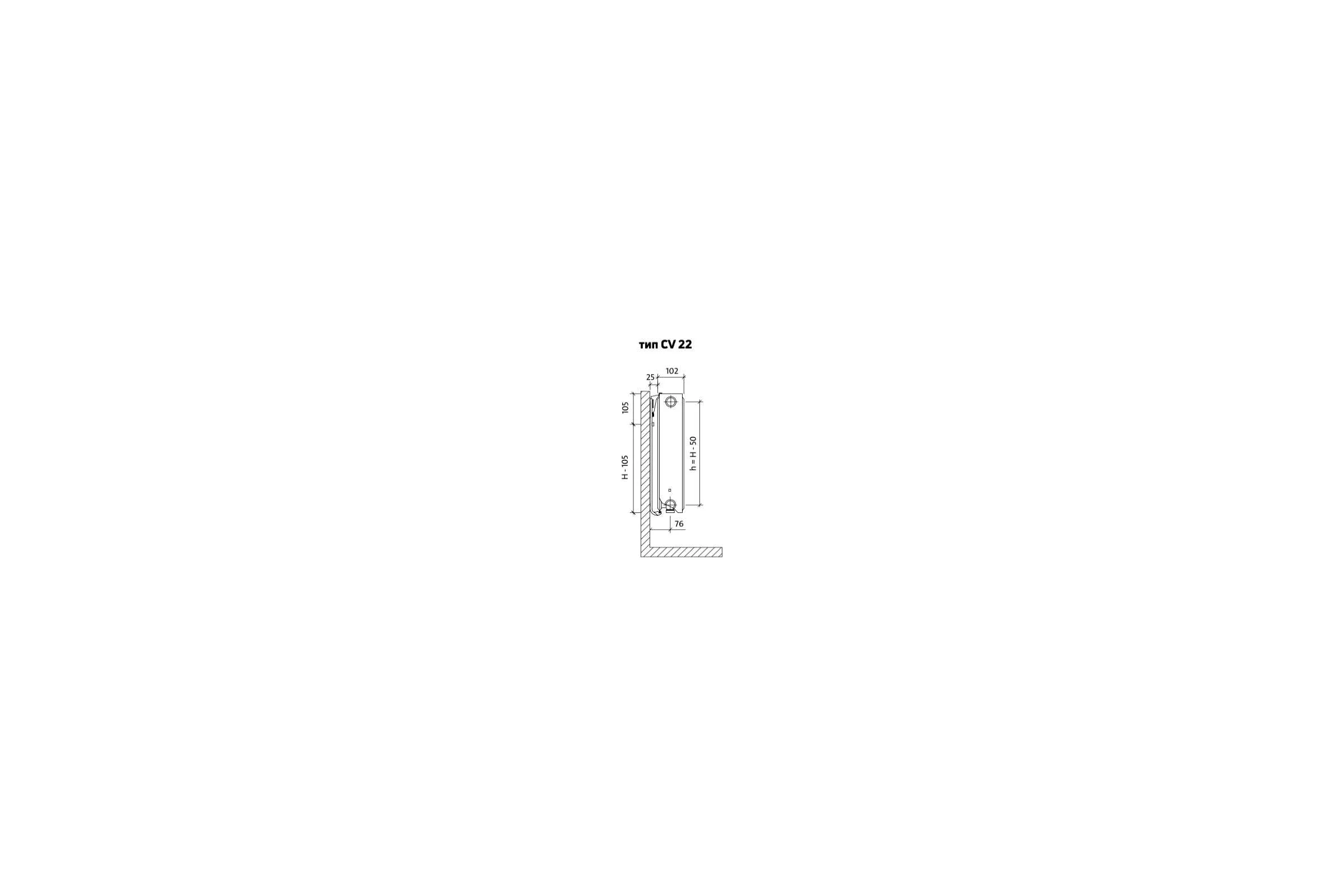 Стальной радиатор PURMO Ventil Compact 22-500-2000 EVRA F0W2205020011E00