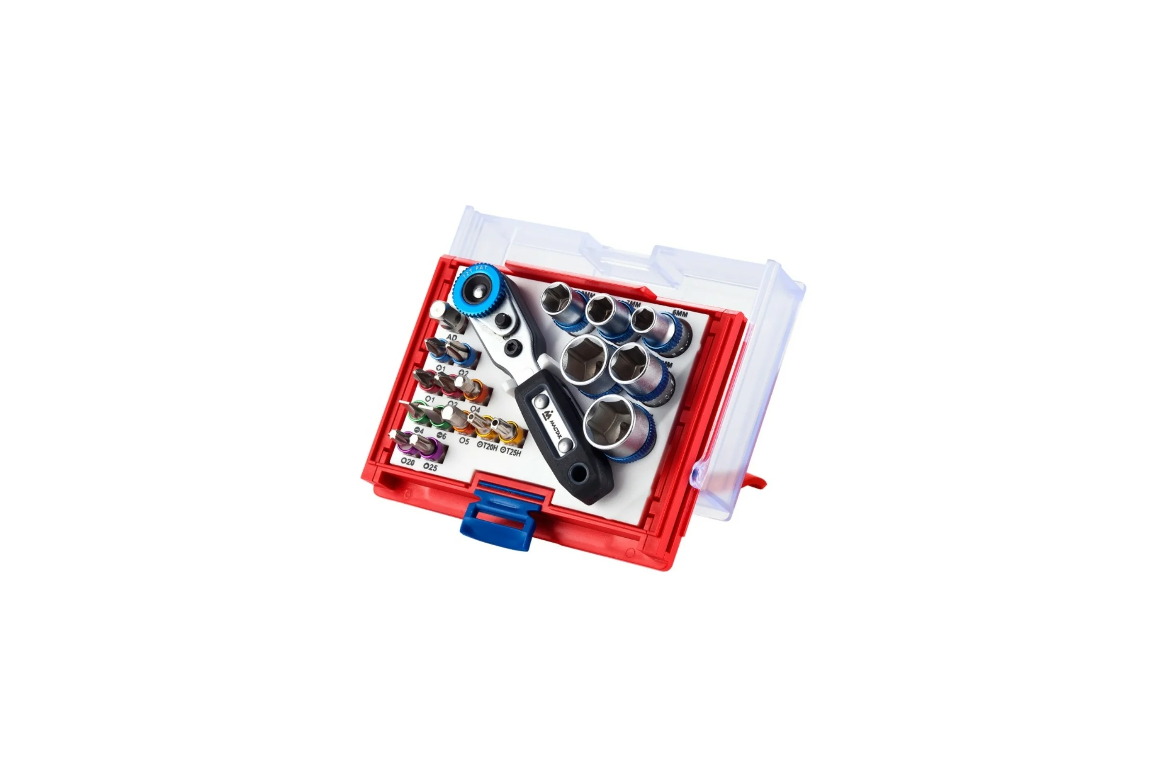Набор вставок бит 1/4, TORX, HEX, PZ, PH, SLOT, 20 предметов МАСТАК 058-10020C