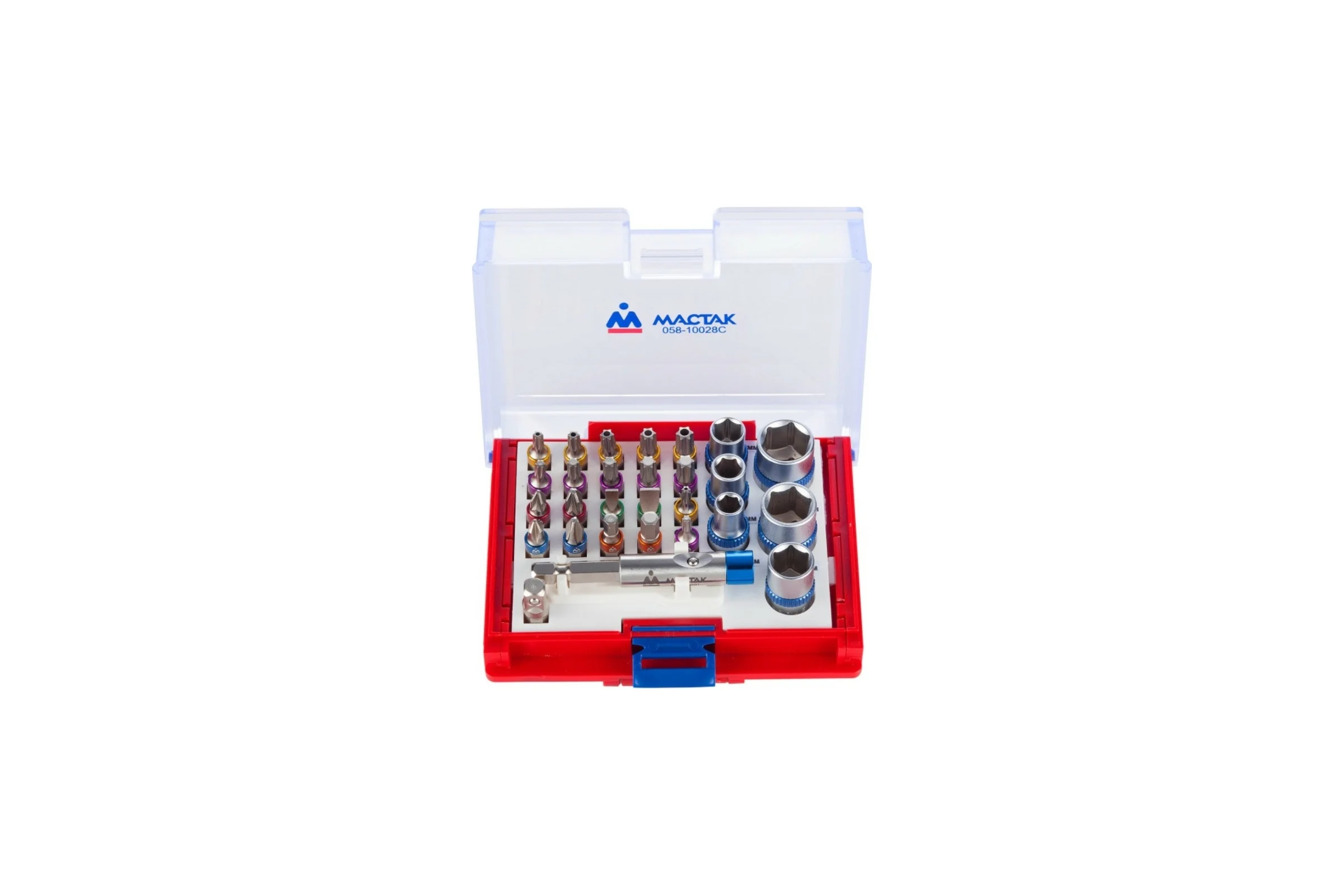 Набор вставок бит 1/4, TORX, HEX, PZ, PH, SLOT, 28 предметов МАСТАК 058-10028C