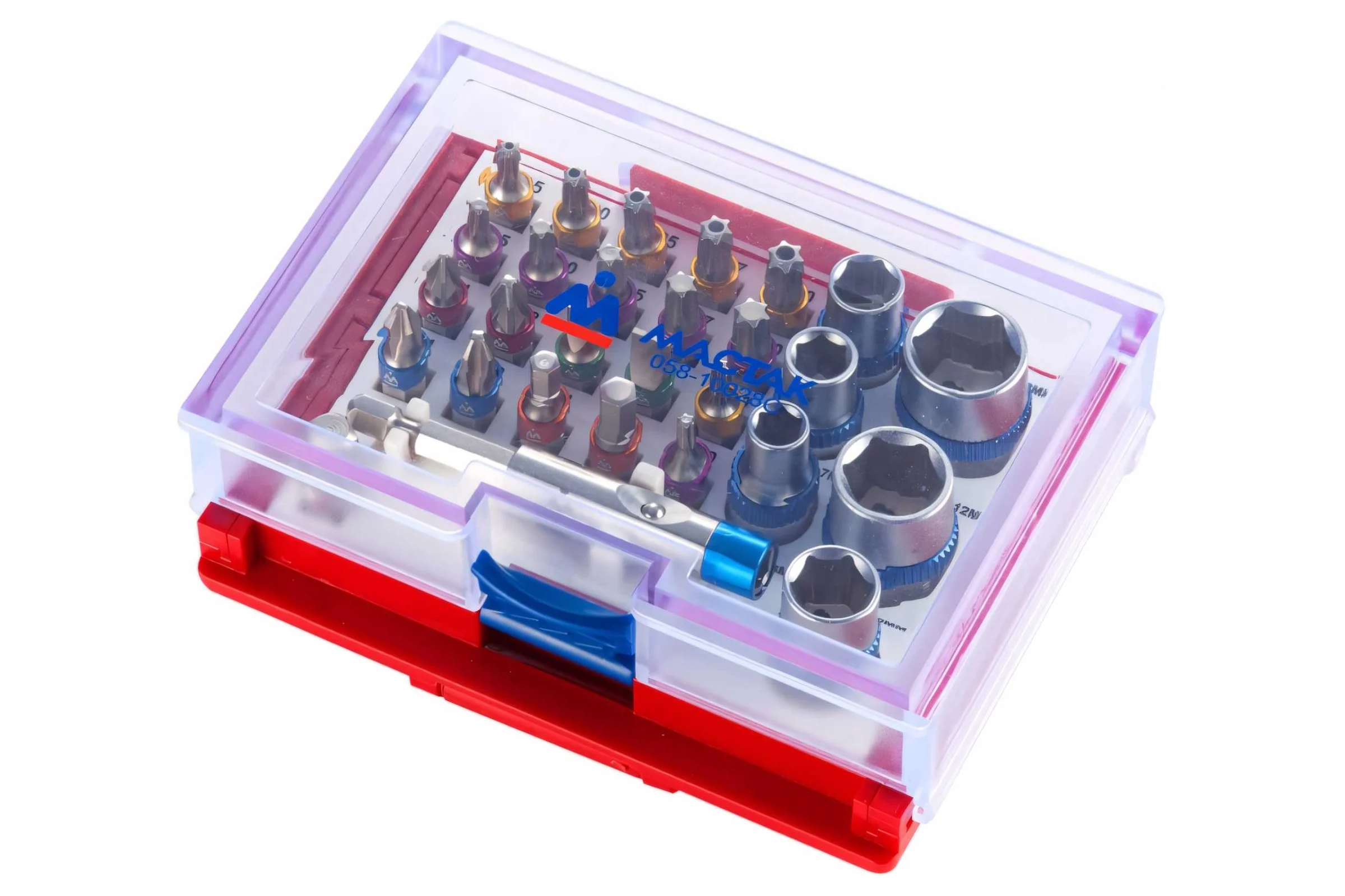 Набор вставок бит 1/4, TORX, HEX, PZ, PH, SLOT, 28 предметов МАСТАК 058-10028C