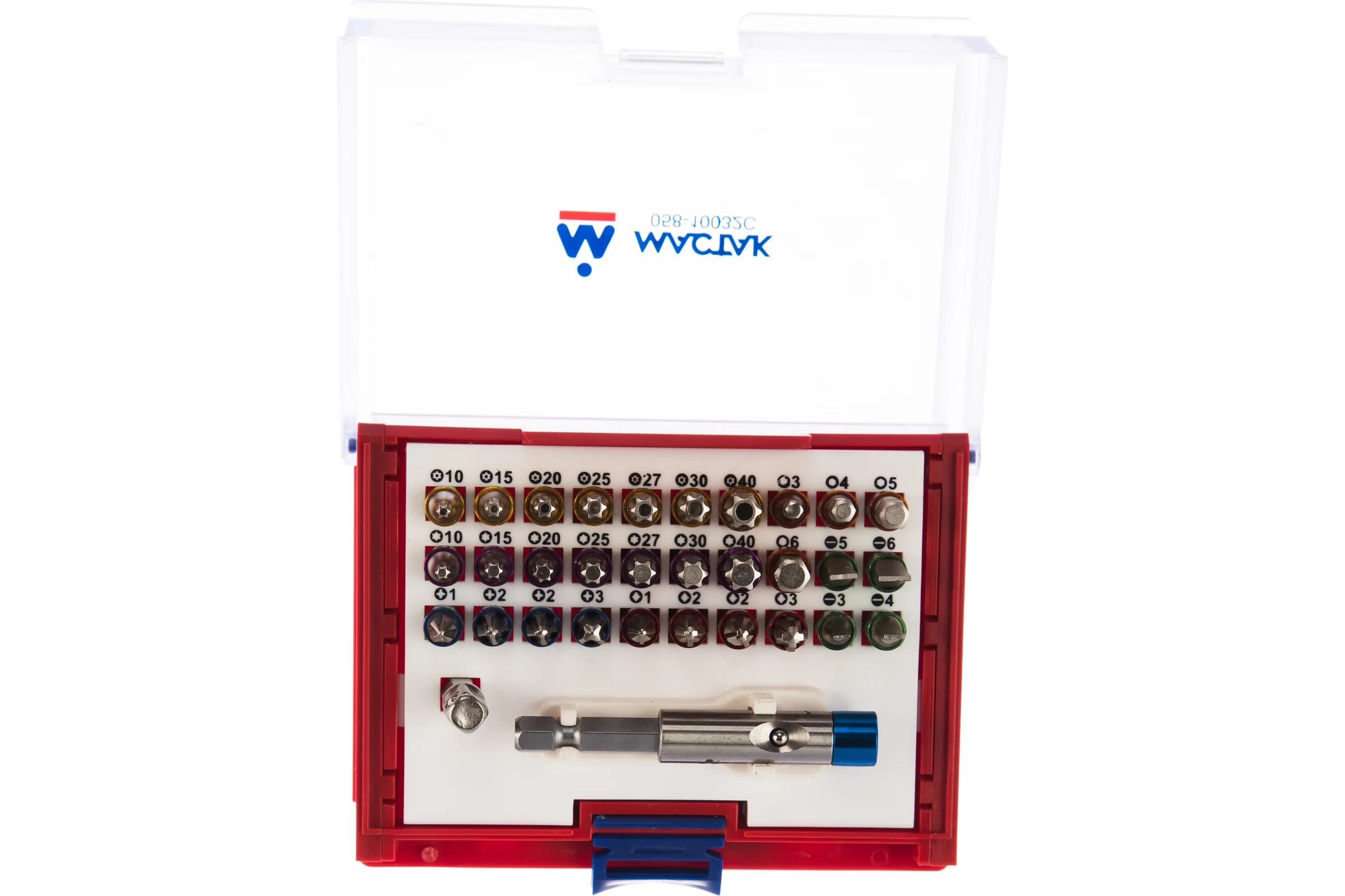 Набор вставок бит 1/4, TORX, HEX, PZ, PH, SLOT, 32 предмета МАСТАК 058-10032C