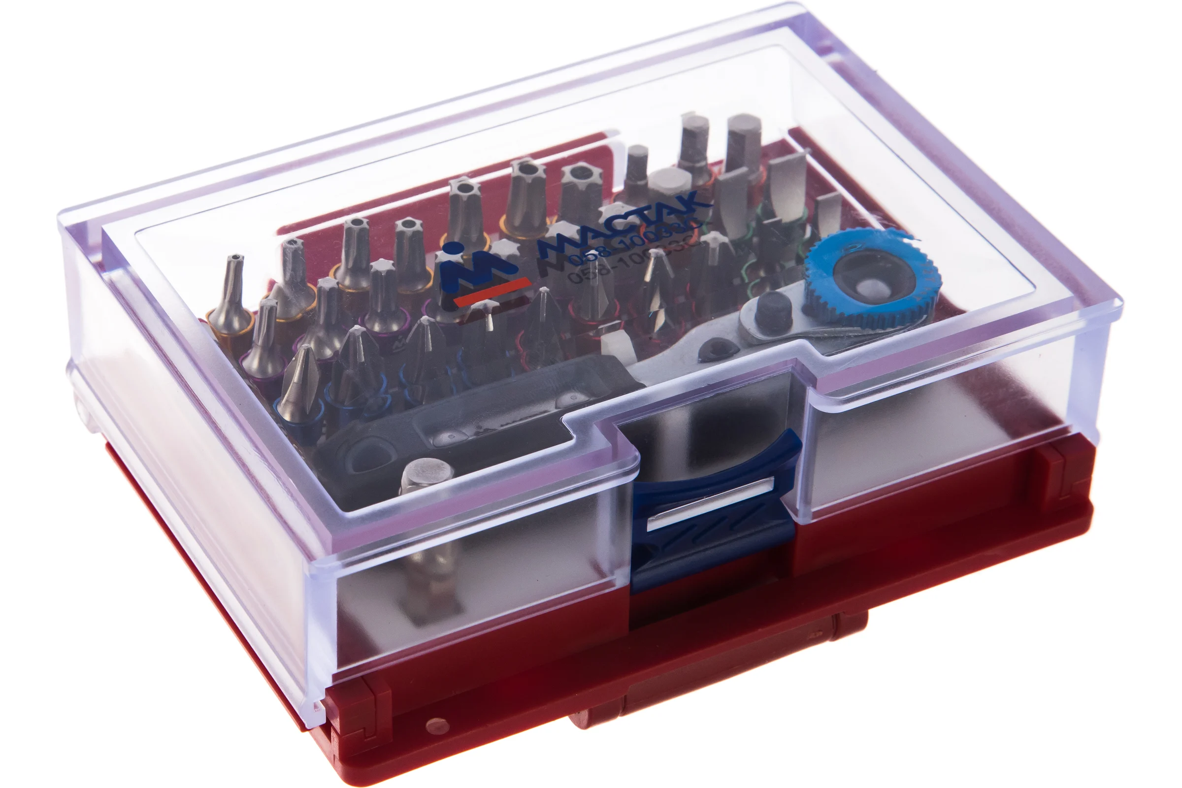 Набор вставок бит 1/4, TORX, HEX, PZ, PH, SLOT, 33 предмета МАСТАК 058-10033C
