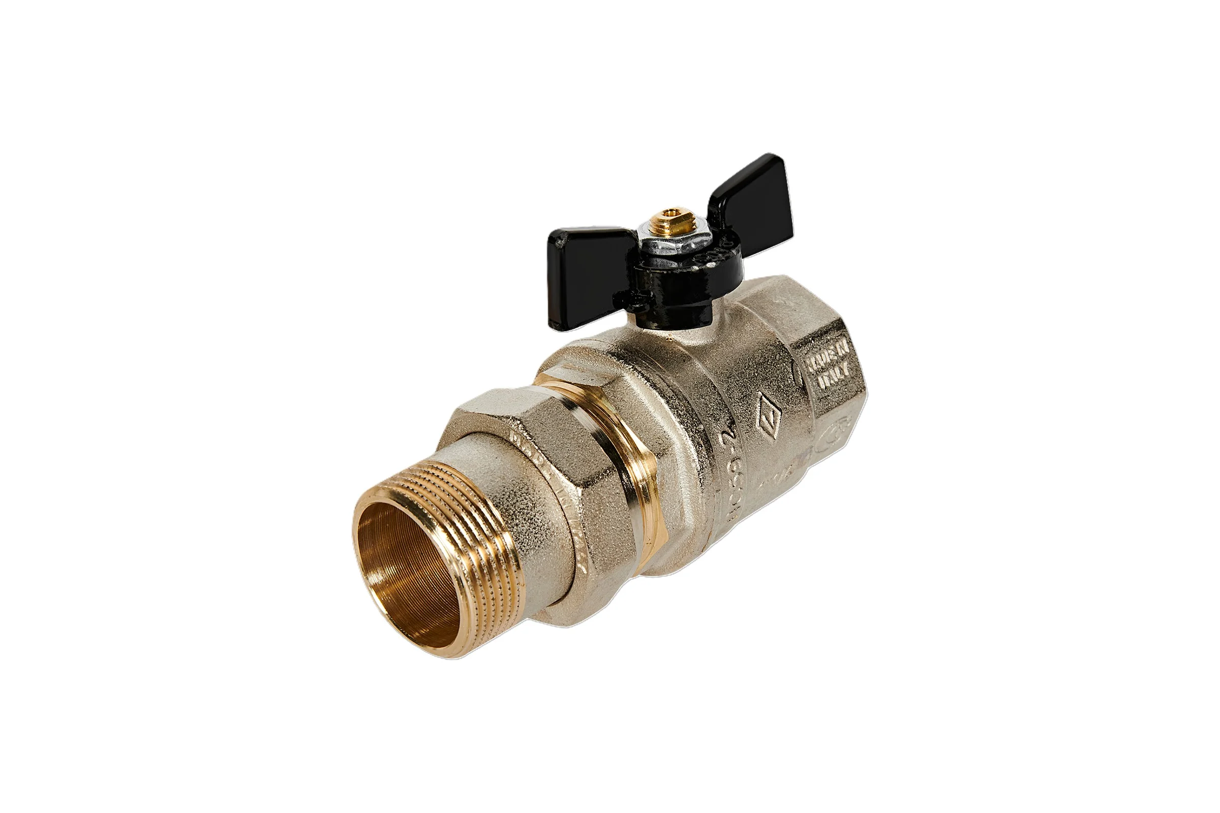 Кран Американка Н/В Ду-32 /1-1/4" Бабочка черная Bugatti OREGON 03220042