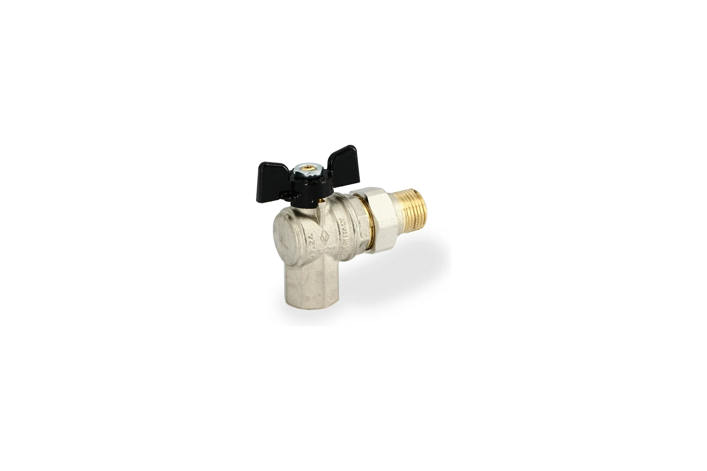 Угловой кран Американка Н/В Ду-15 /1/2" Бабочка черная Bugatti OREGON 05940001