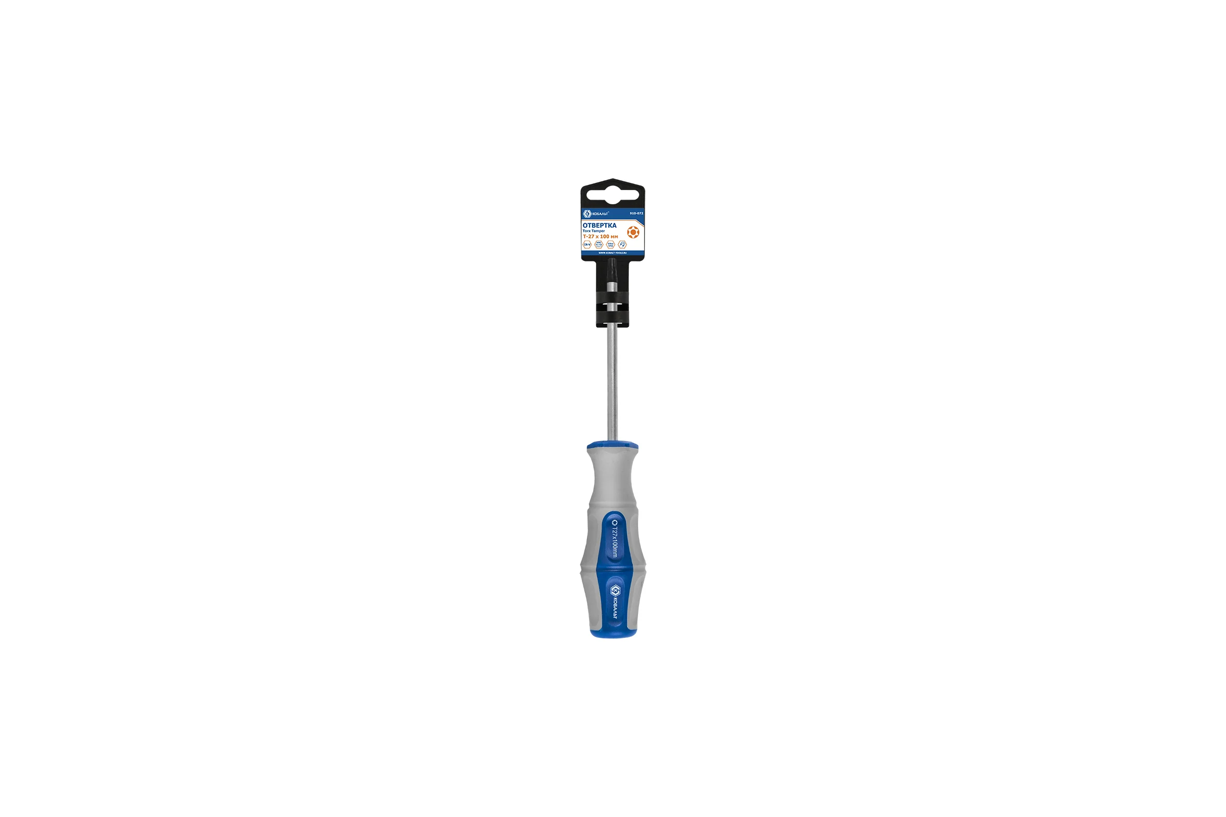Отвертка с подвесом Torx Tamper-27х100 мм КОБАЛЬТ Ultra Grip CR-V 910-072