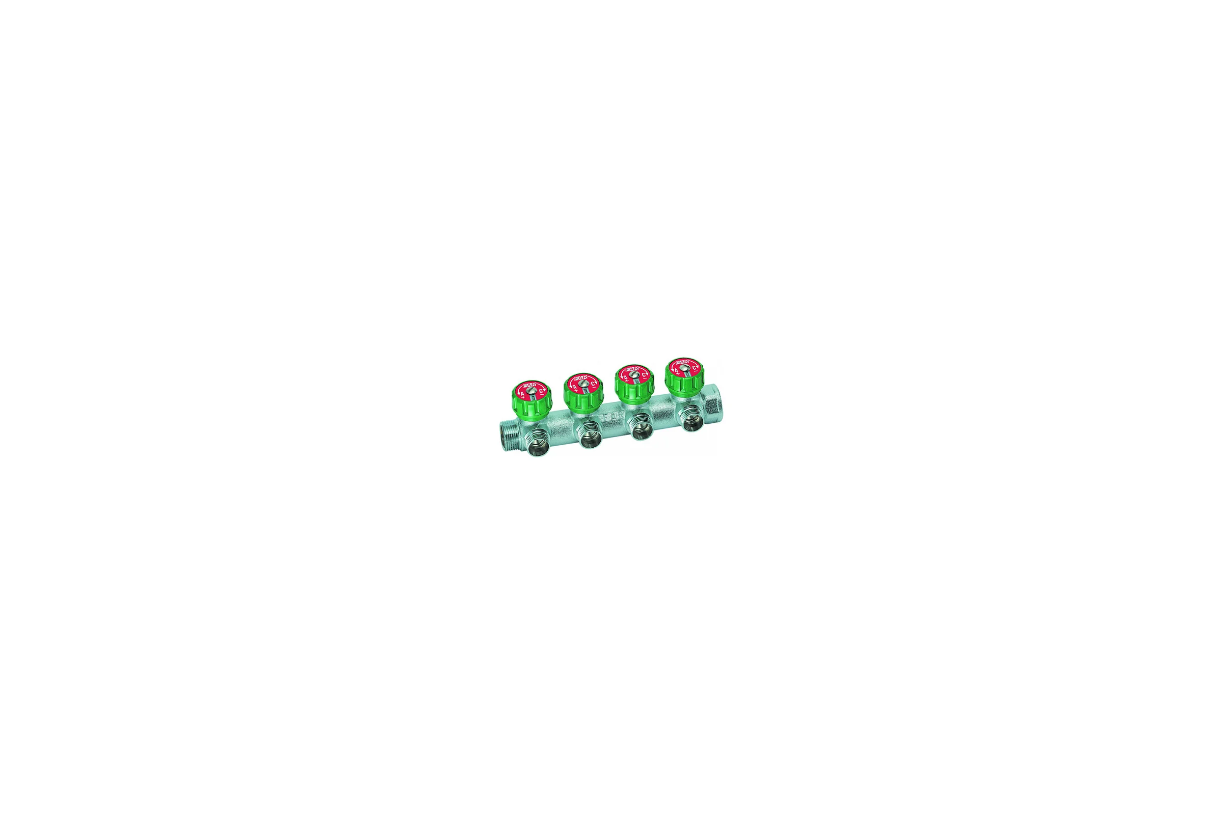 Регулирующий коллектор FAR 1" ВР-НР с 4 отв. 1/2" НР межосев. 45 мм FK 3824 112