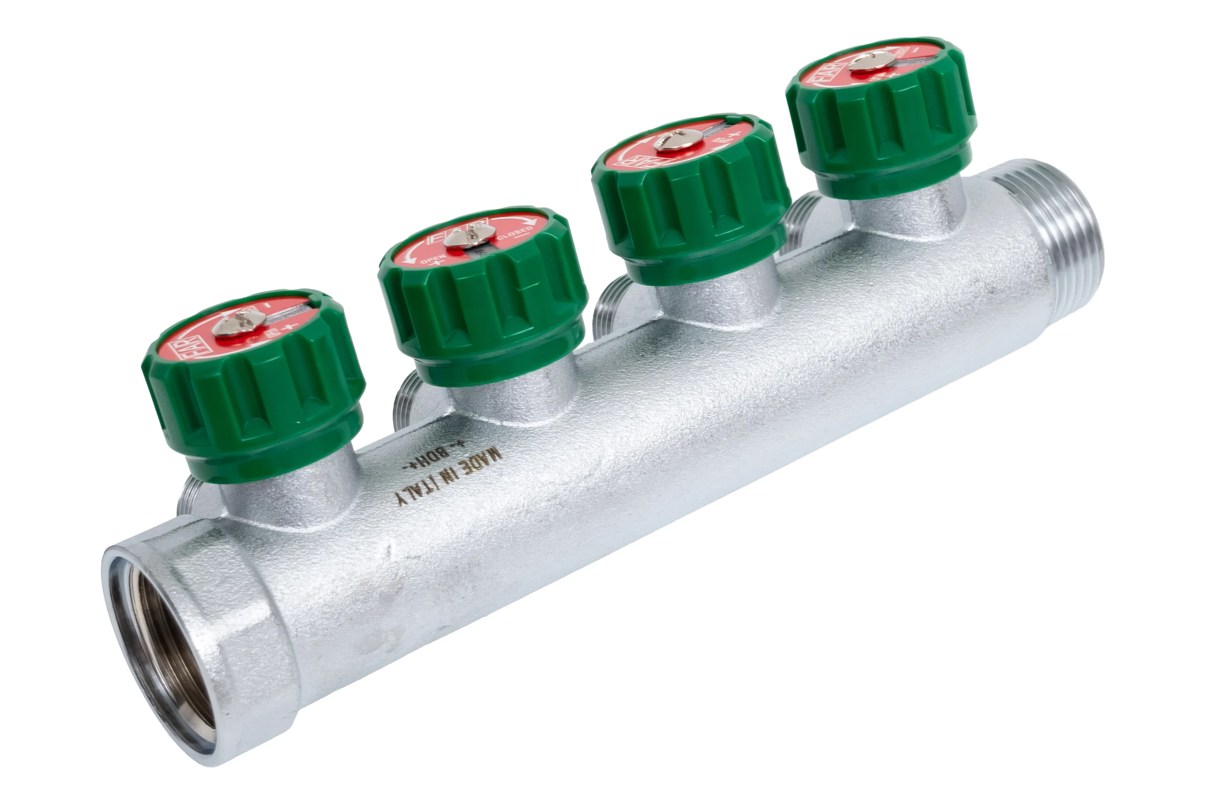 Регулирующий коллектор FAR 1" ВР-НР с 4 отв. 1/2" НР межосев. 45 мм FK 3824 112