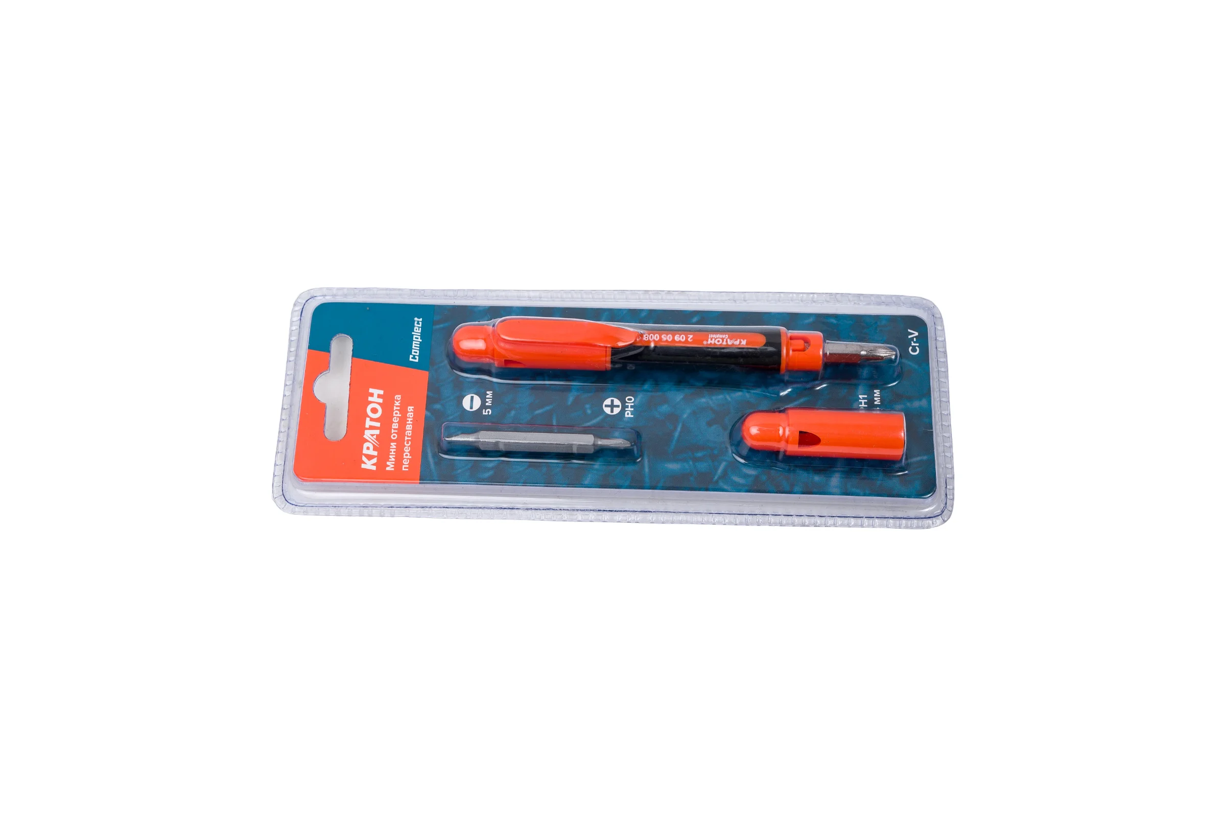 Переставная миниотвертка Complect 2 х 2 в 1 (PH0/SL3/PH1 /SL5, 70 мм) Кратон 2 09 05 008